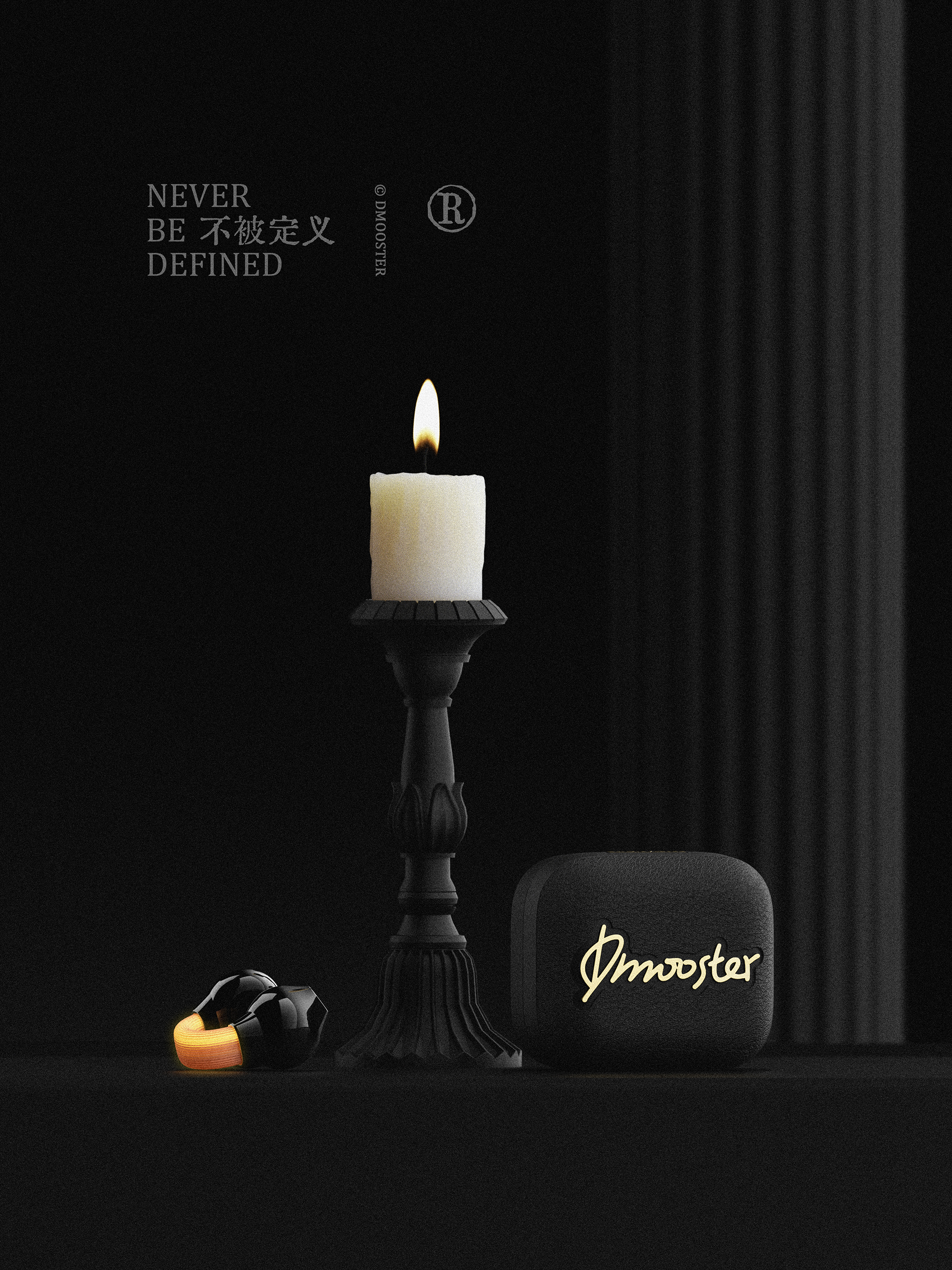 Big Monster，dmooster，Clip-Ear Headphones，Bluetooth headset，industrial design，Render，Chaopin，Tide card，