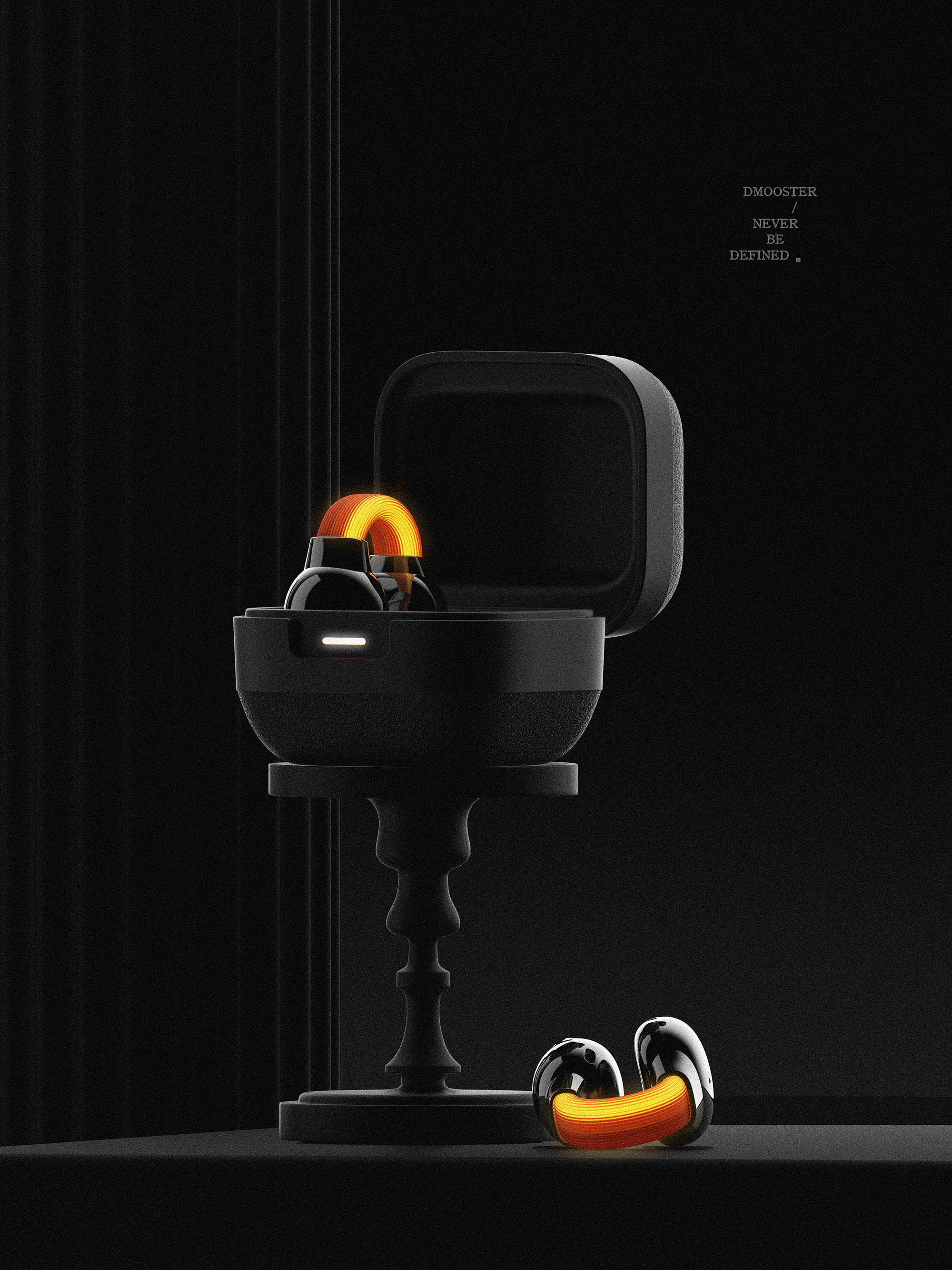 Big Monster，dmooster，Clip-Ear Headphones，Bluetooth headset，industrial design，Render，Chaopin，Tide card，