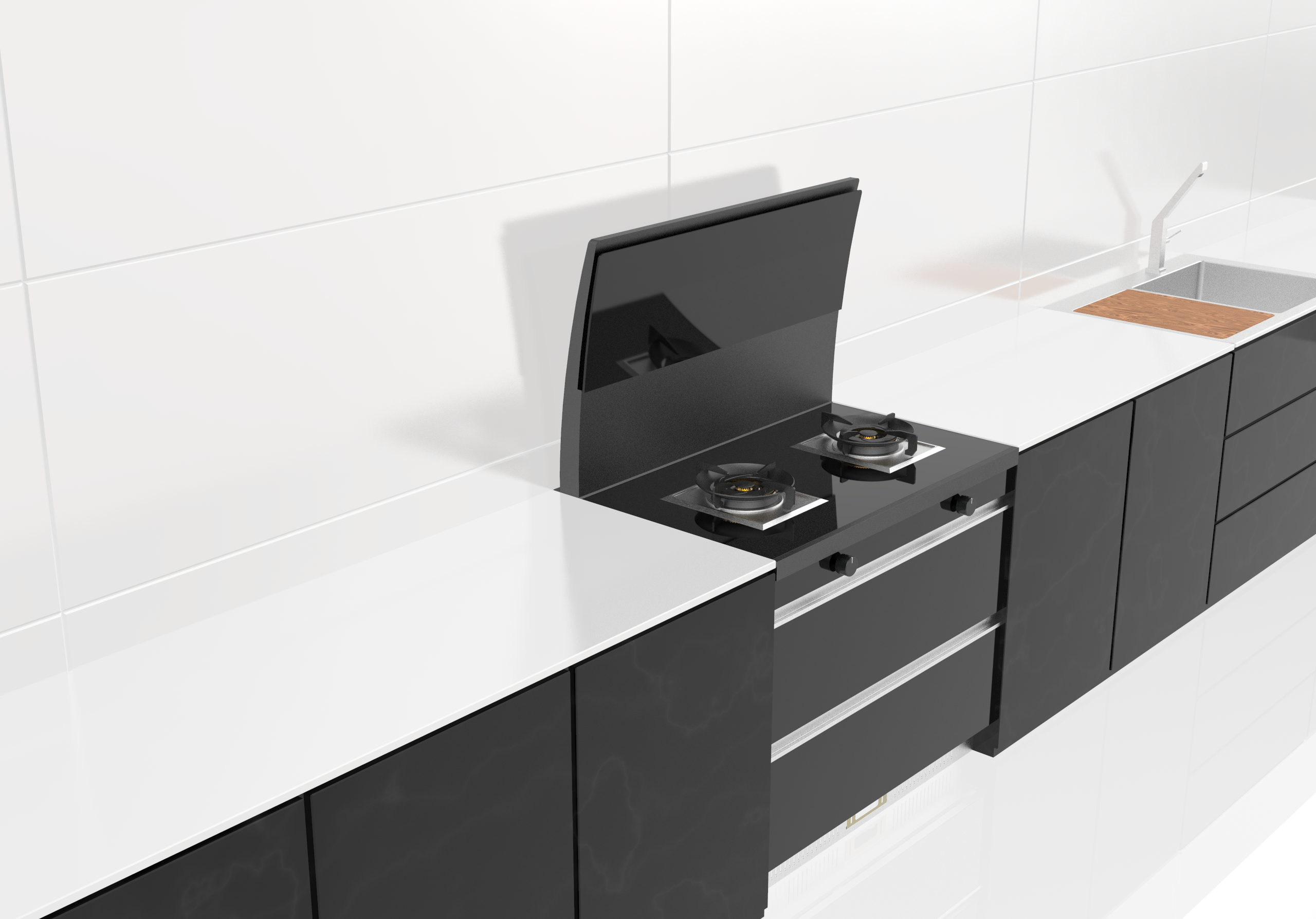 household electrical appliances，Kitchen appliances，Integrated stove，household，concept，