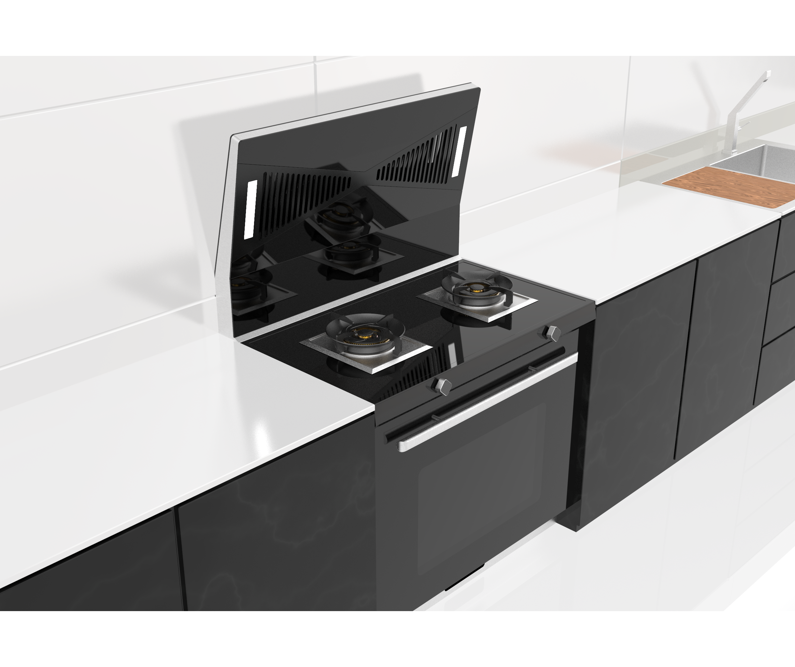 household electrical appliances，Kitchen appliances，Integrated stove，household，concept，