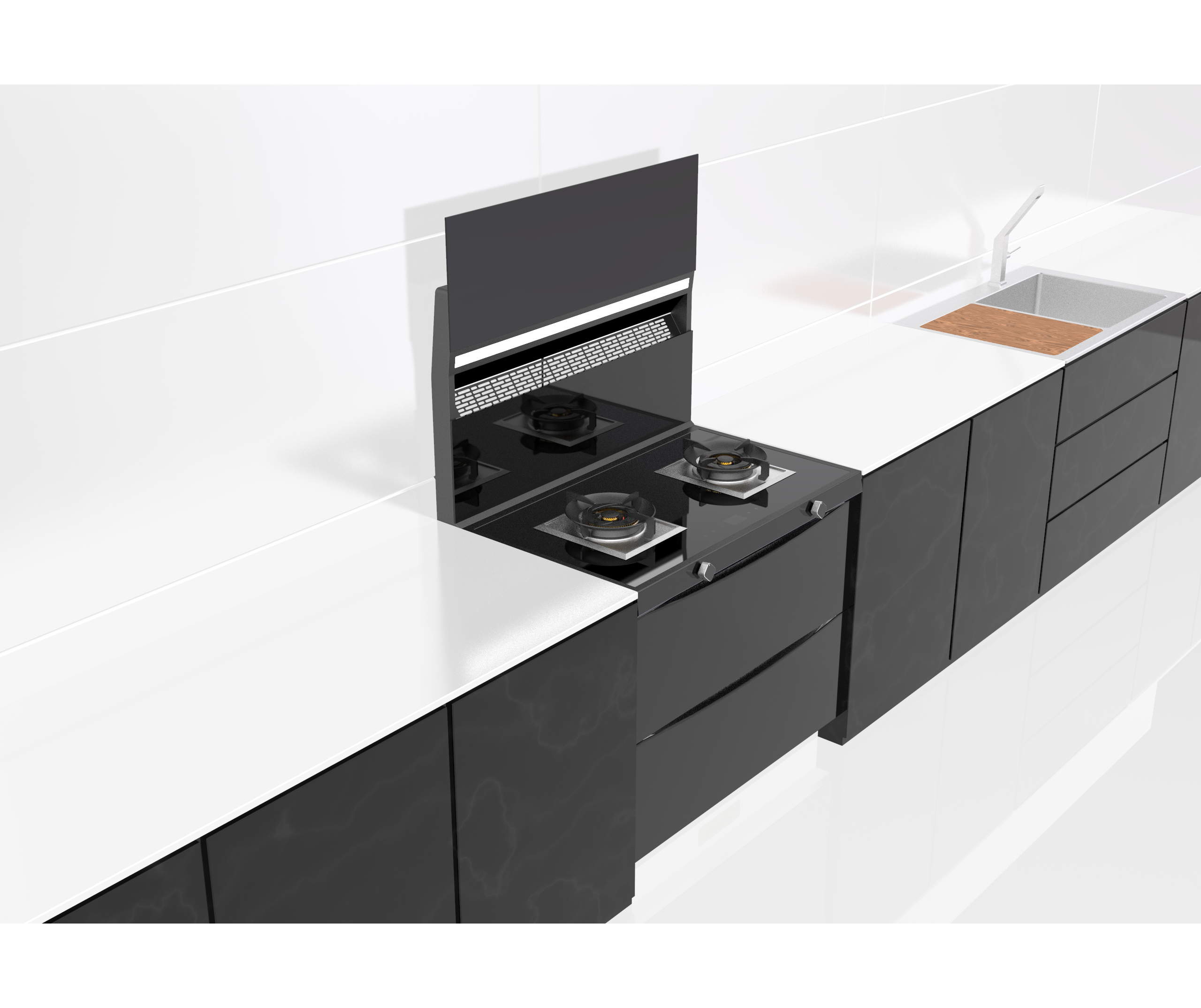 household electrical appliances，Kitchen appliances，Integrated stove，household，concept，