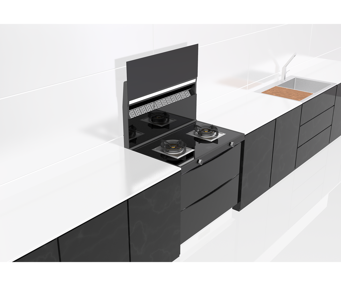 household electrical appliances，Kitchen appliances，Integrated stove，household，concept，