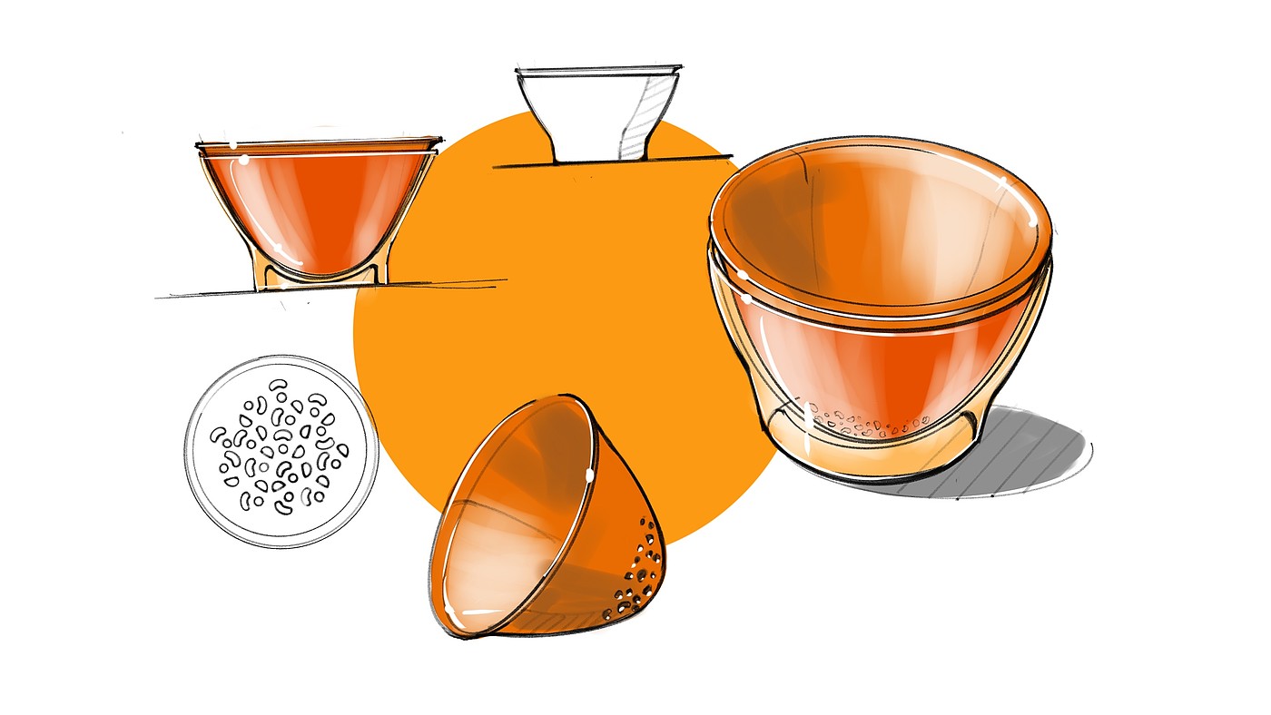 Drain basket，Receive，Kitchen supplies，Appearance design，Design case sharing，One person food，Shanghai Design Company，