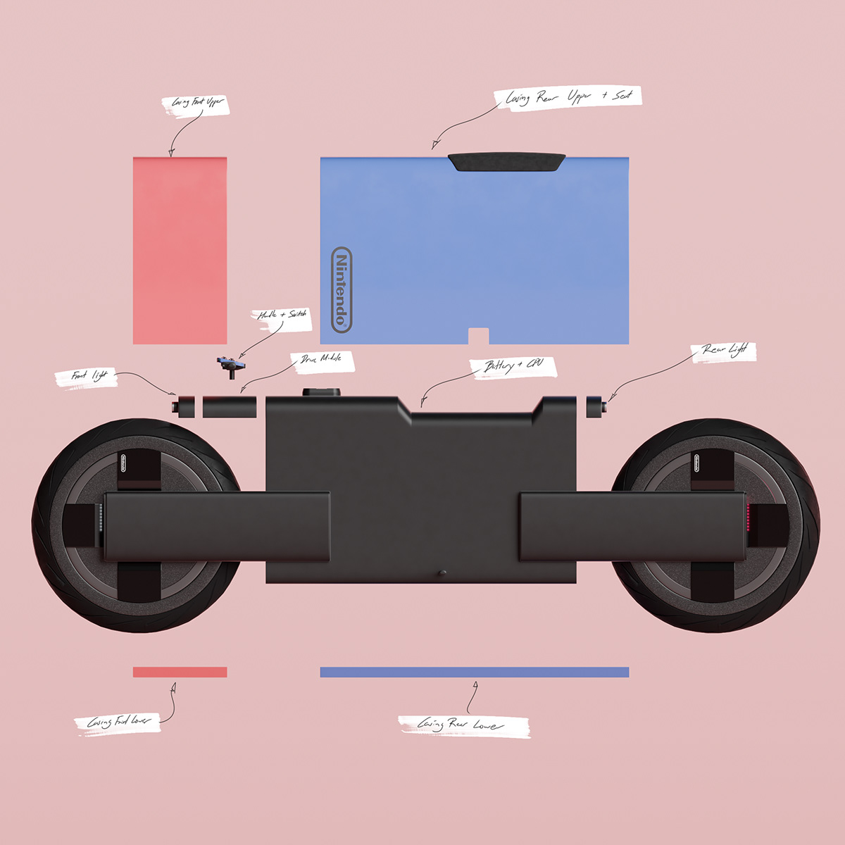 Nintendo Motorcycle，vehicle，motorcycle，Nintendo，