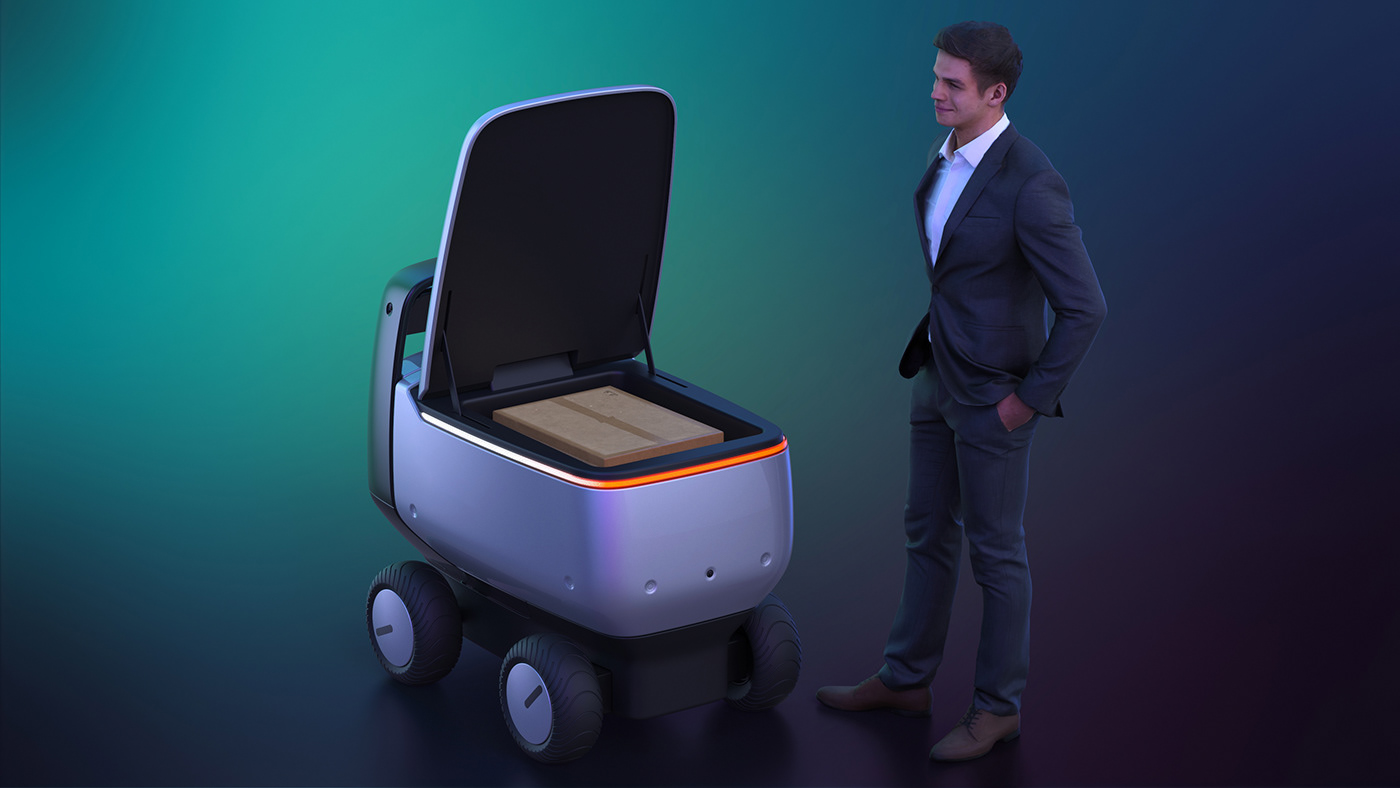 Delivery Robot，robot，Digital，conceptual design，