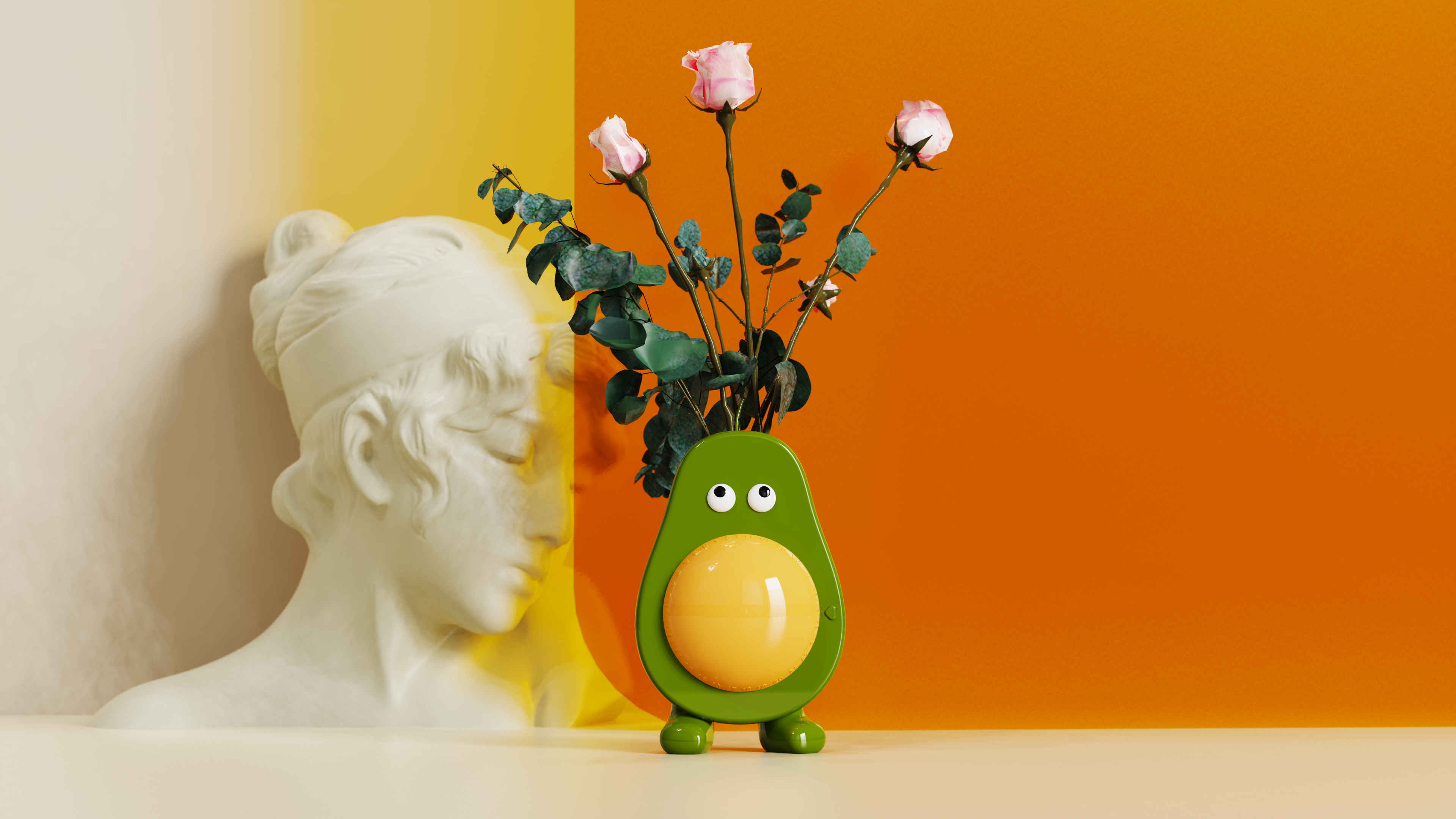 Ornaments，Decorative ornaments，vase，lovely，avocado，Ins，