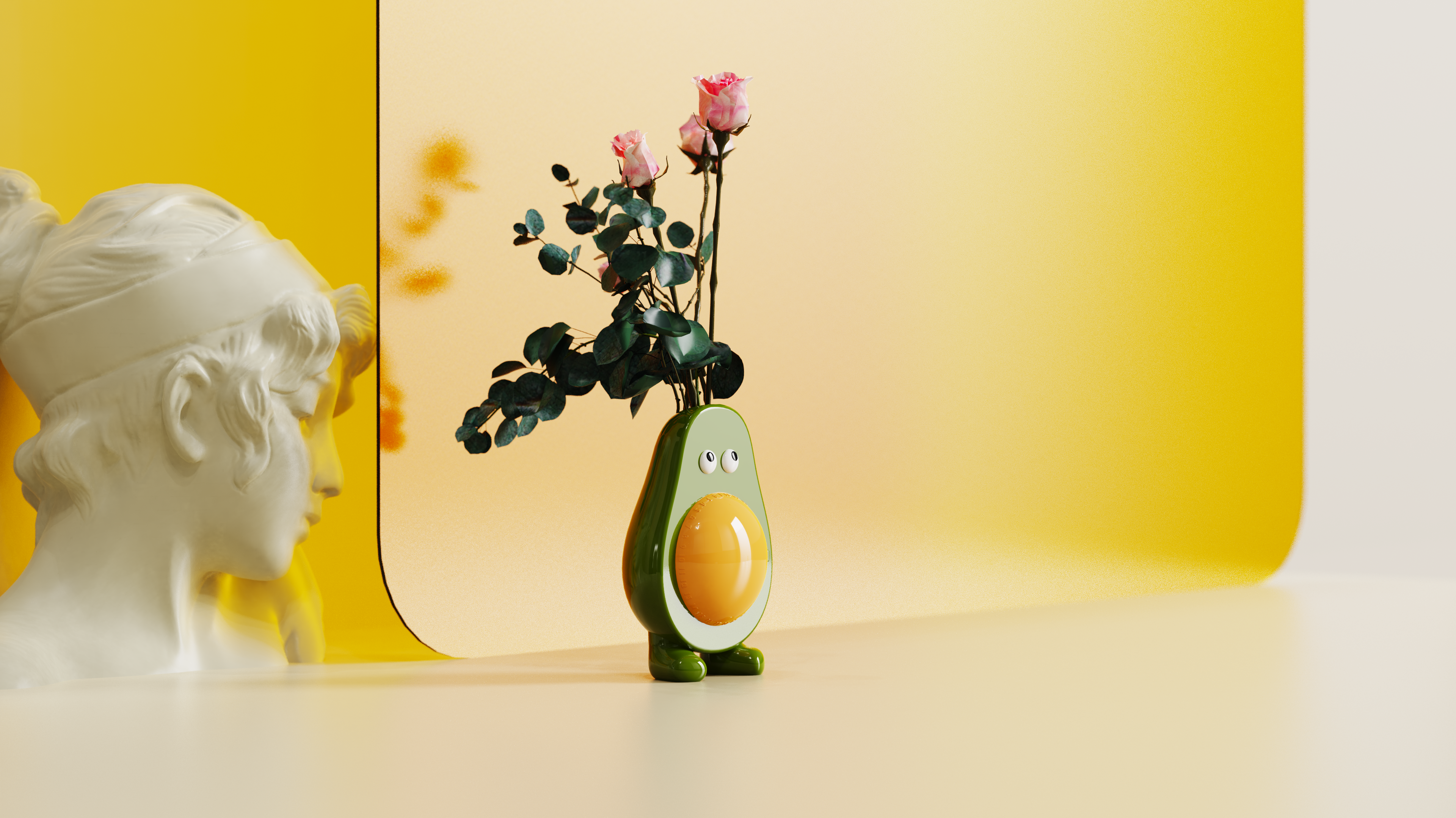 Ornaments，Decorative ornaments，vase，lovely，avocado，Ins，