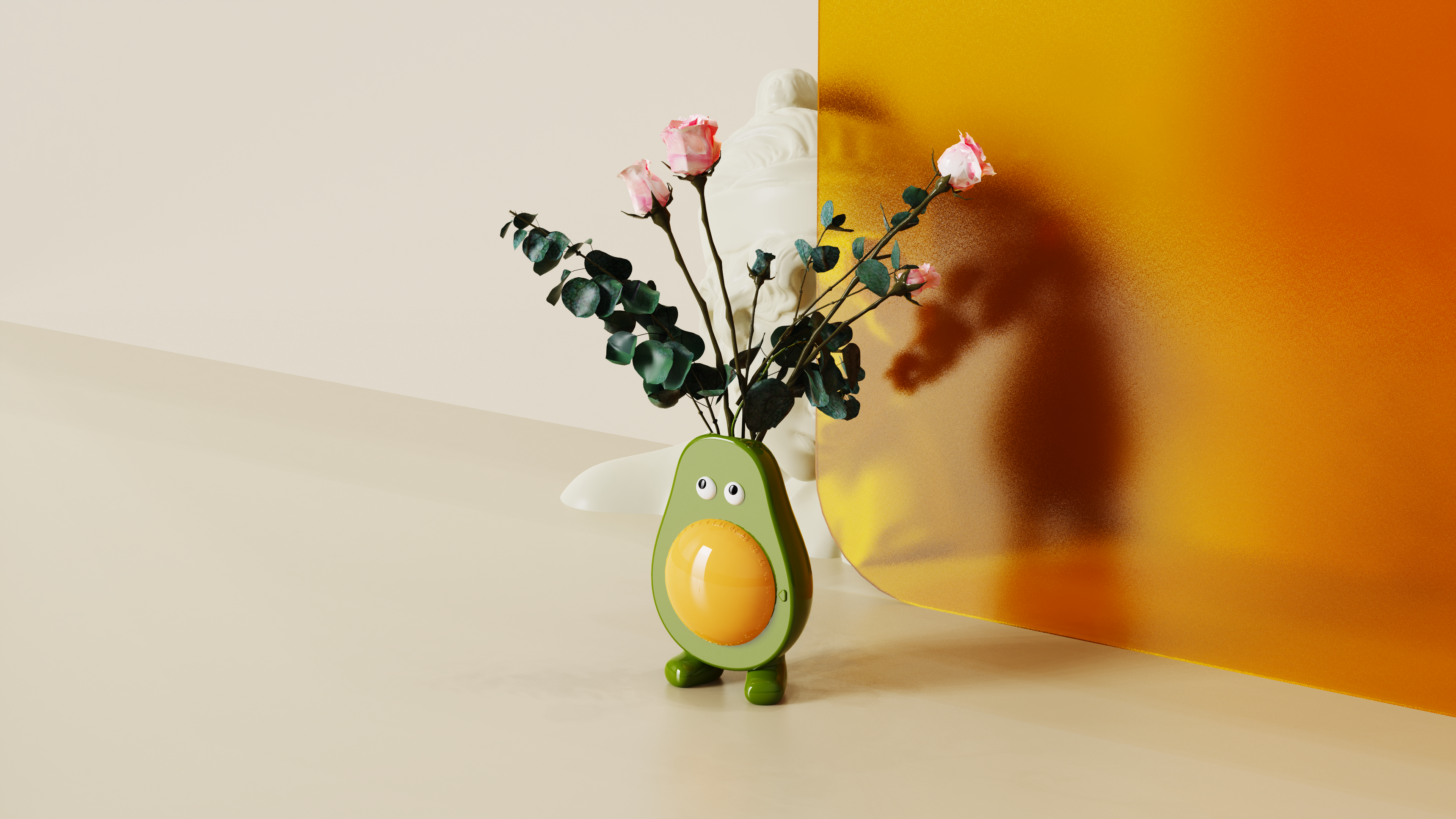 Ornaments，Decorative ornaments，vase，lovely，avocado，Ins，