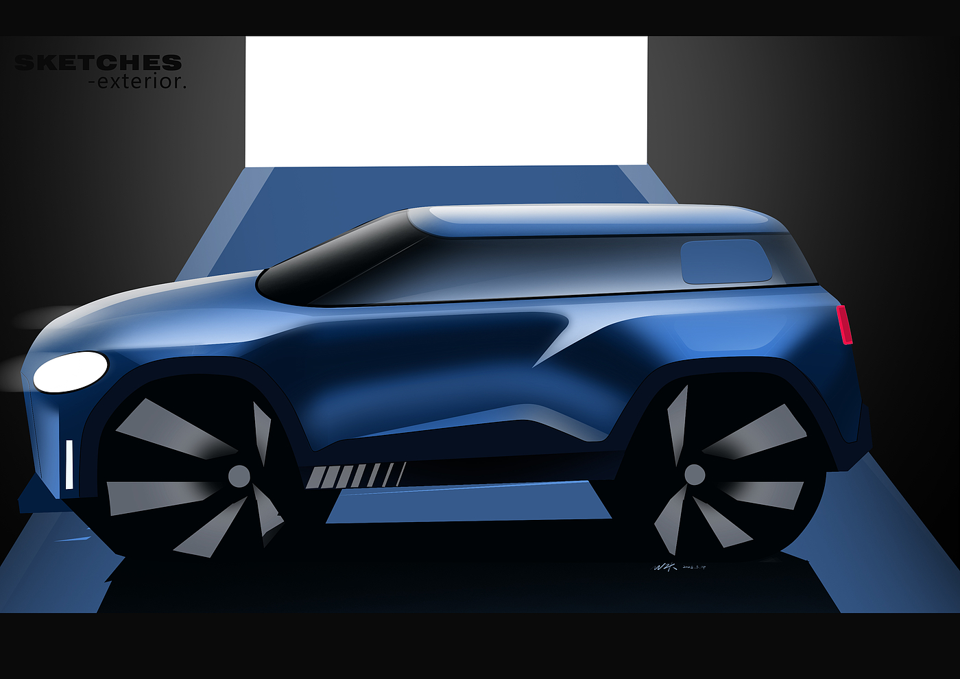 Exterior design，Interior design，PS rendering，exterior，interior，Interior parts，Steering wheel design，Seat design，