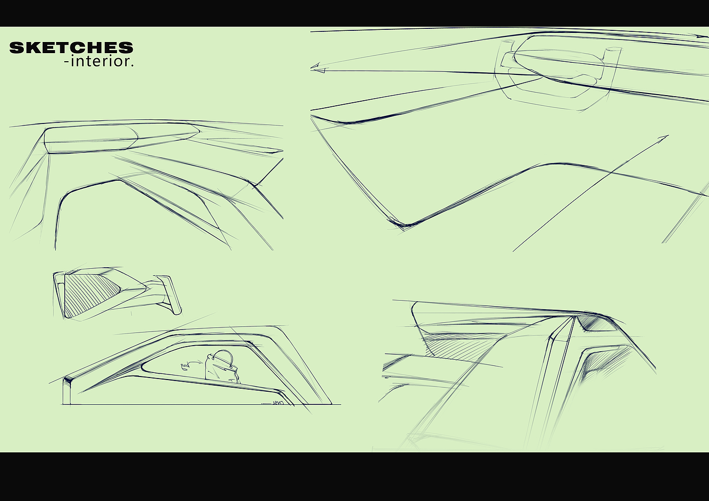 Exterior design，Interior design，PS rendering，exterior，interior，Interior parts，Steering wheel design，Seat design，