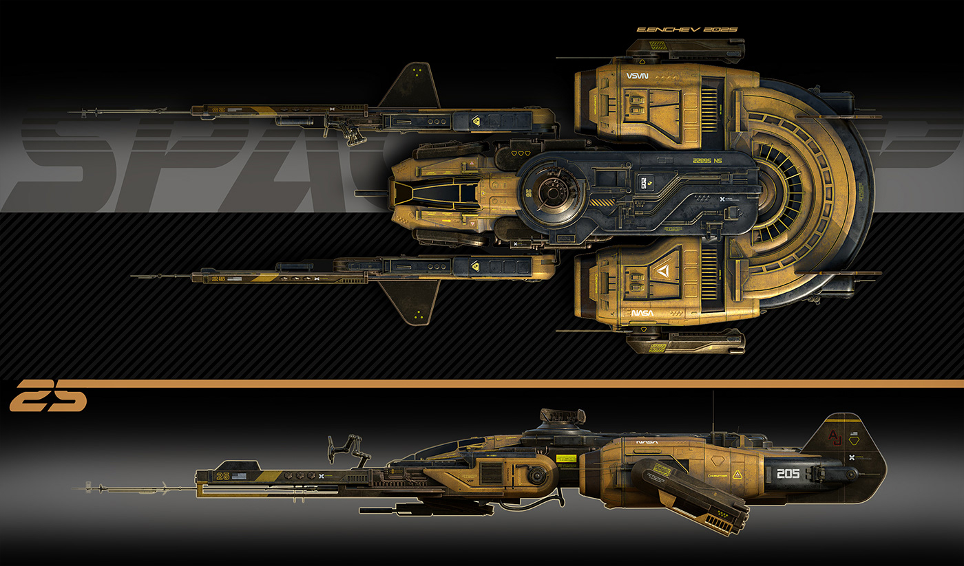 UV mapping，Render，Spaceship，Design transformation，element，