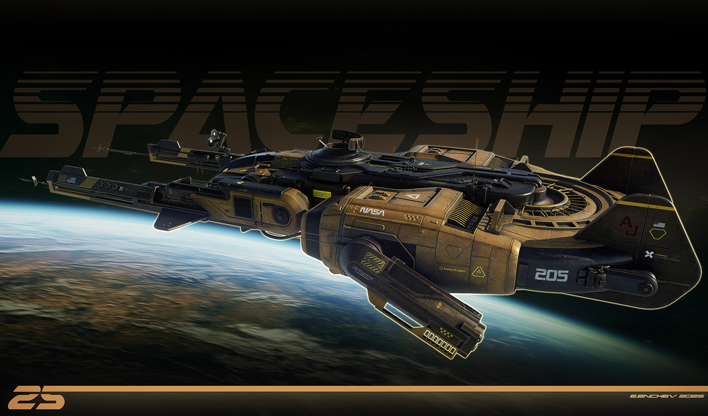 UV mapping，Render，Spaceship，Design transformation，element，