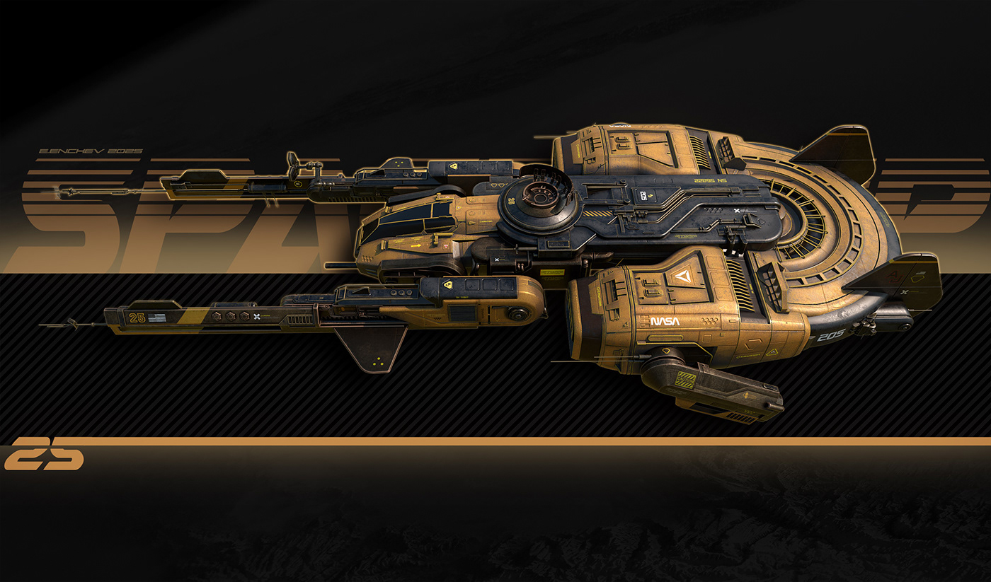 UV mapping，Render，Spaceship，Design transformation，element，