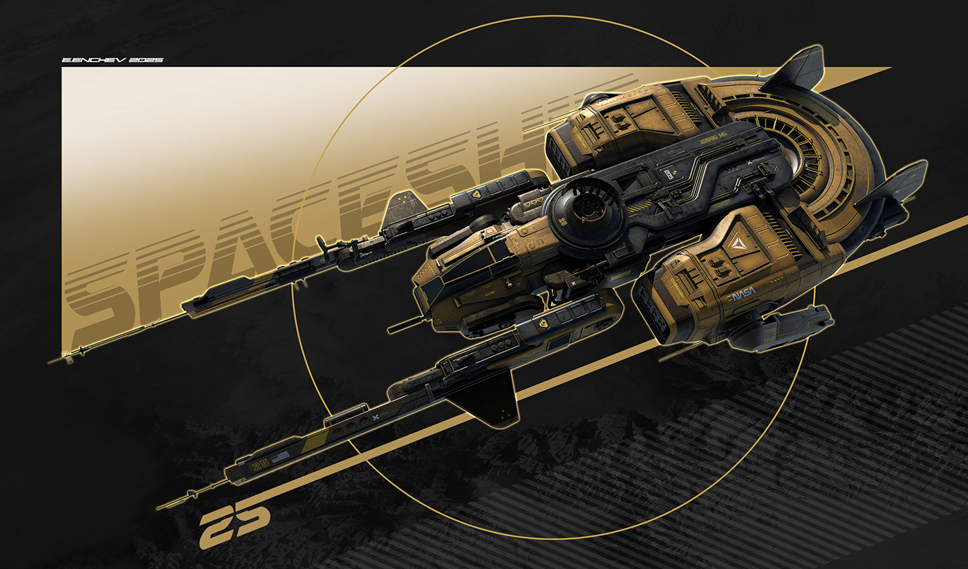 UV mapping，Render，Spaceship，Design transformation，element，