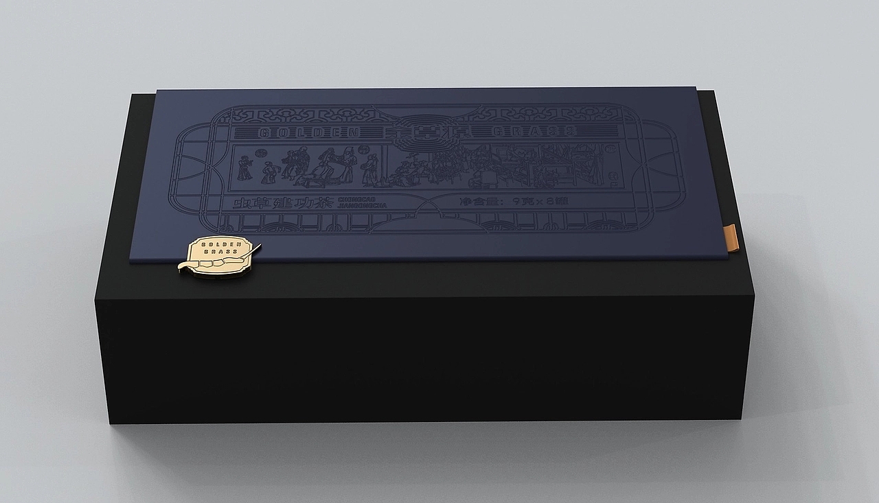 Packaging Design of Cordyceps Health Tea，Health Tea Gift Box Packaging Design，Cordyceps gift box packaging design，