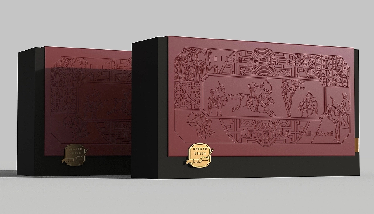 Packaging Design of Cordyceps Health Tea，Health Tea Gift Box Packaging Design，Cordyceps gift box packaging design，