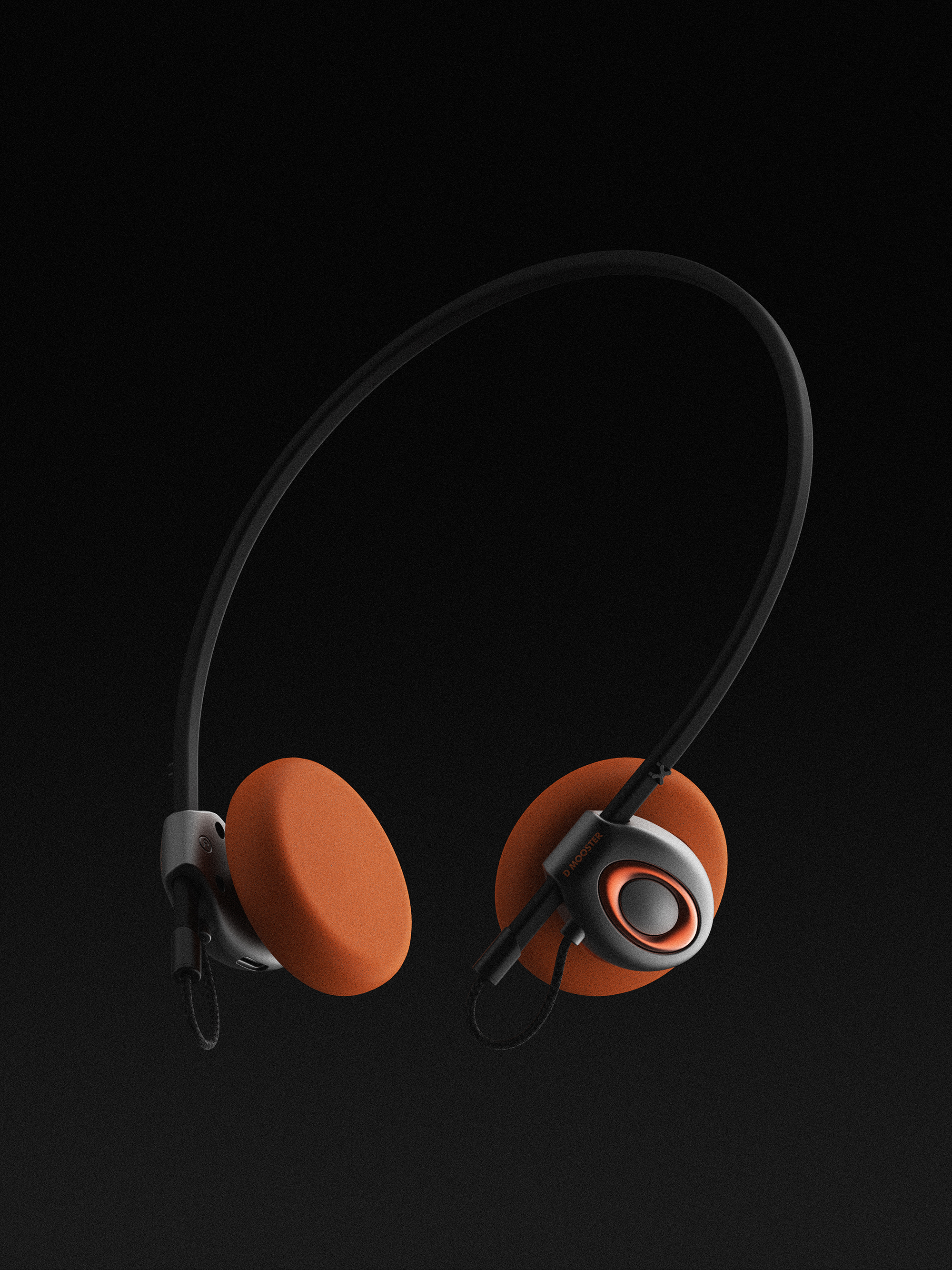 Big Monster，dmooster，Vintage headset，Bluetooth headset，headset，y2k，Render，industrial design，