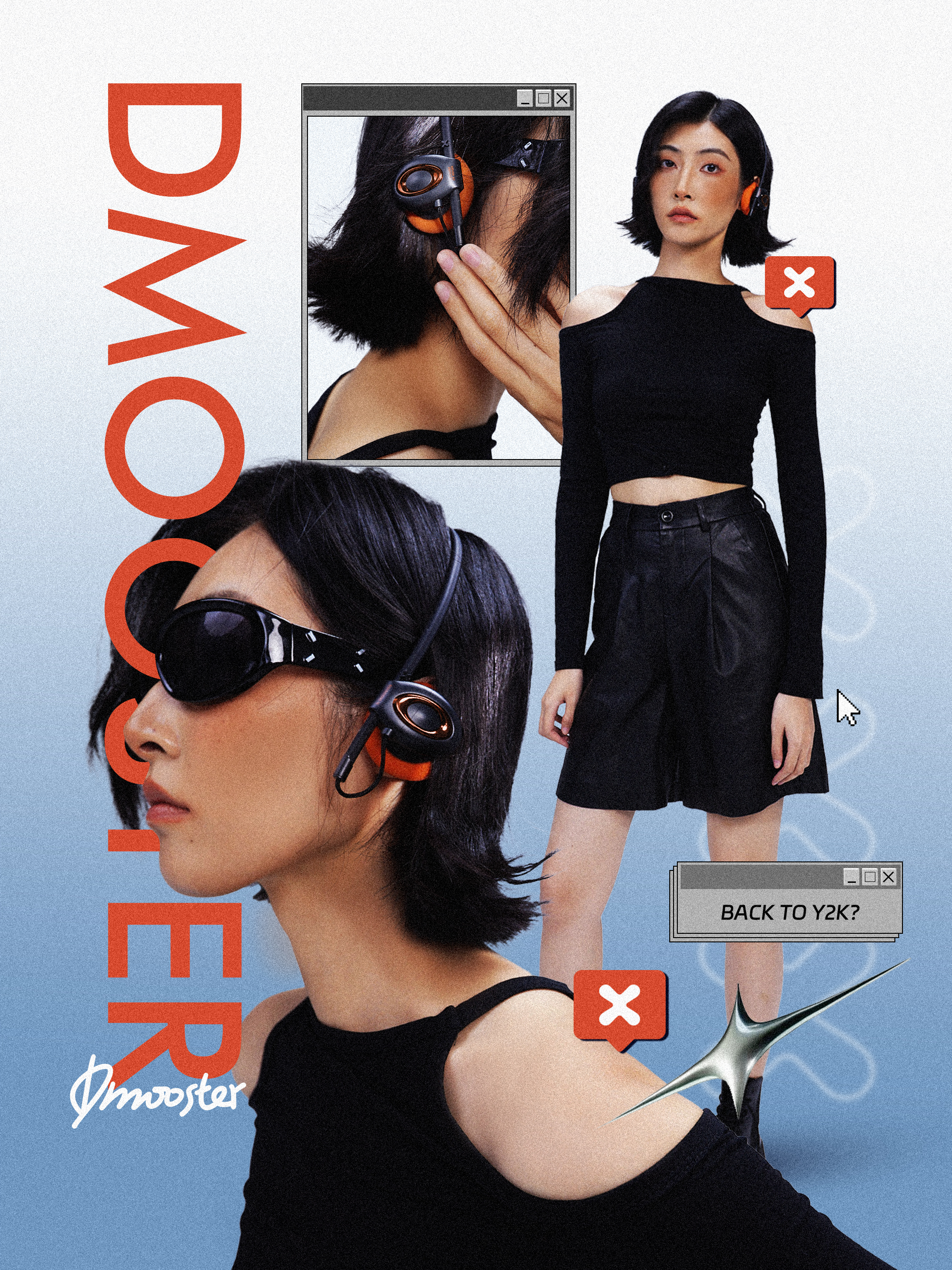 Big Monster，dmooster，Vintage headset，Bluetooth headset，headset，y2k，Render，industrial design，