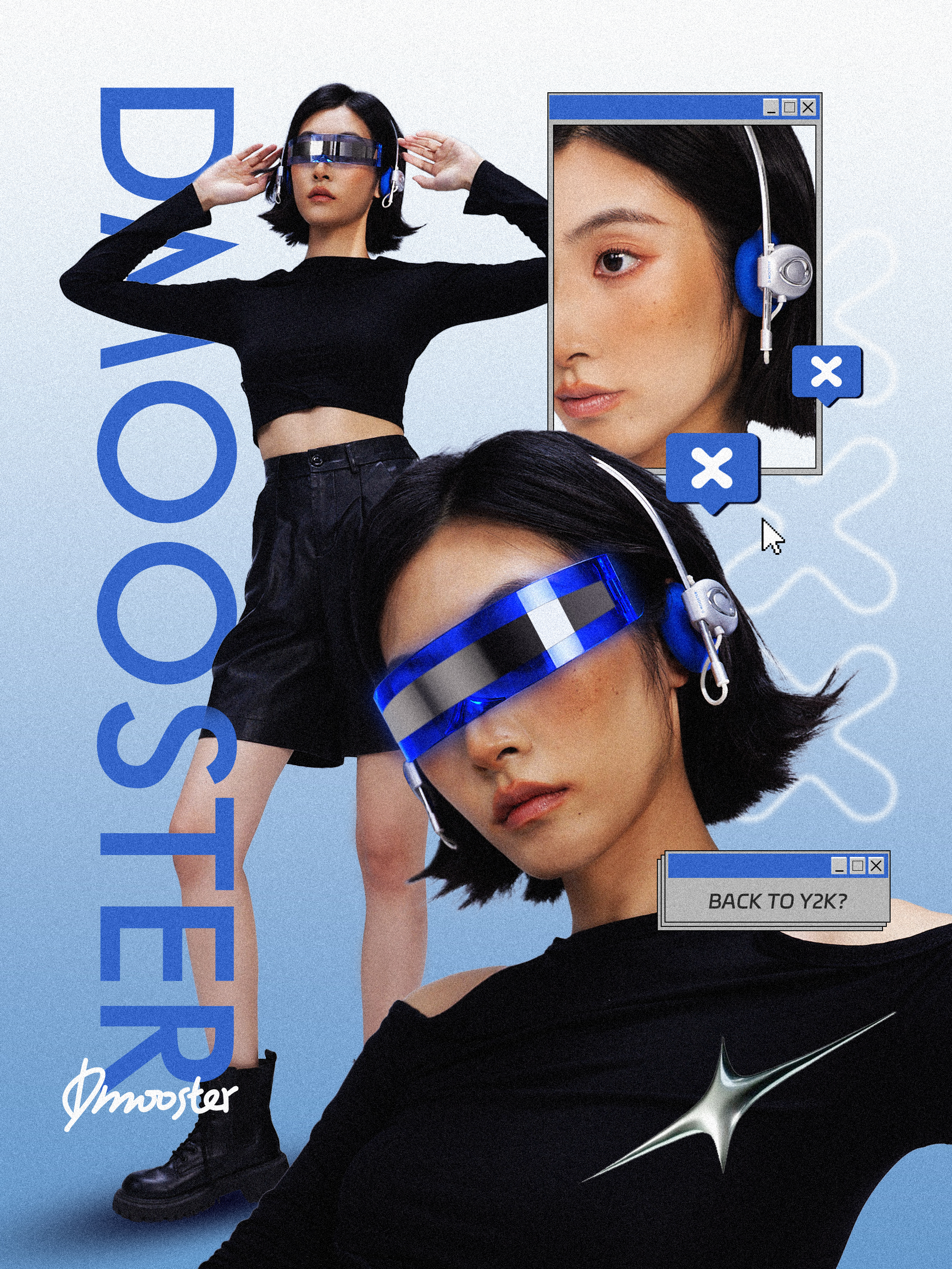 Big Monster，dmooster，Vintage headset，Bluetooth headset，headset，y2k，Render，industrial design，