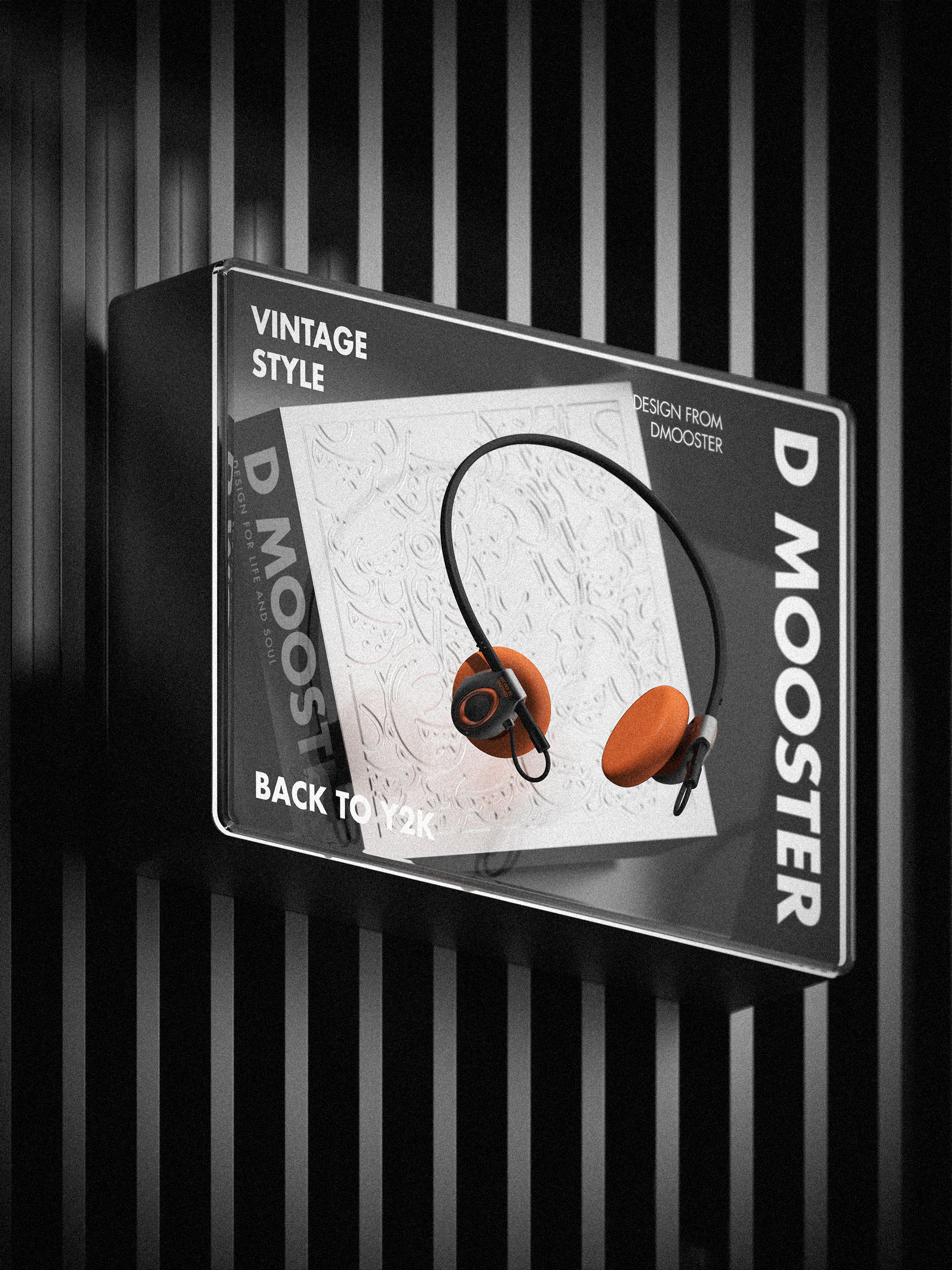Big Monster，dmooster，Vintage headset，Bluetooth headset，headset，y2k，Render，industrial design，