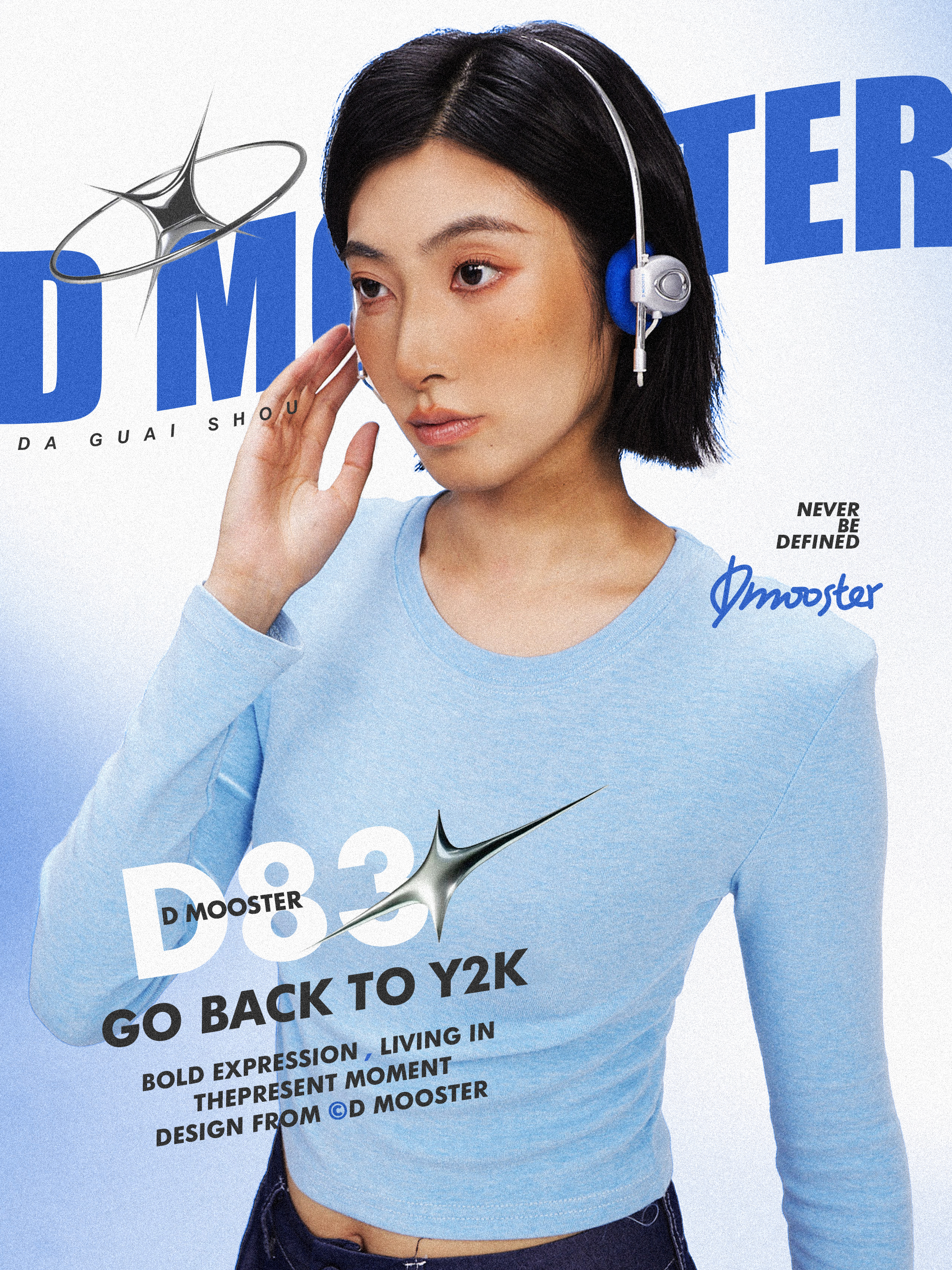 Big Monster，dmooster，Vintage headset，Bluetooth headset，headset，y2k，Render，industrial design，