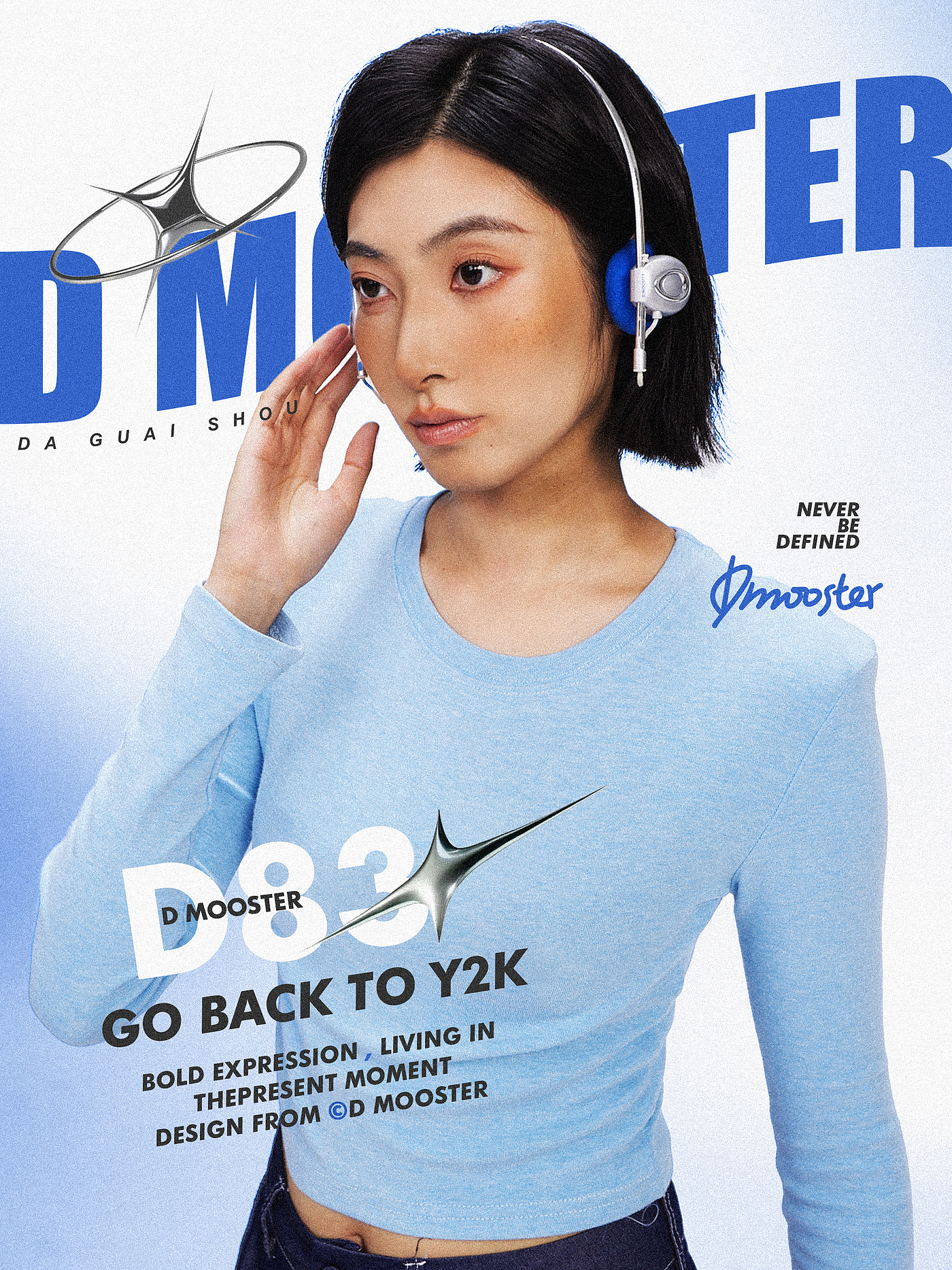 Big Monster，dmooster，Vintage headset，Bluetooth headset，headset，y2k，Render，industrial design，