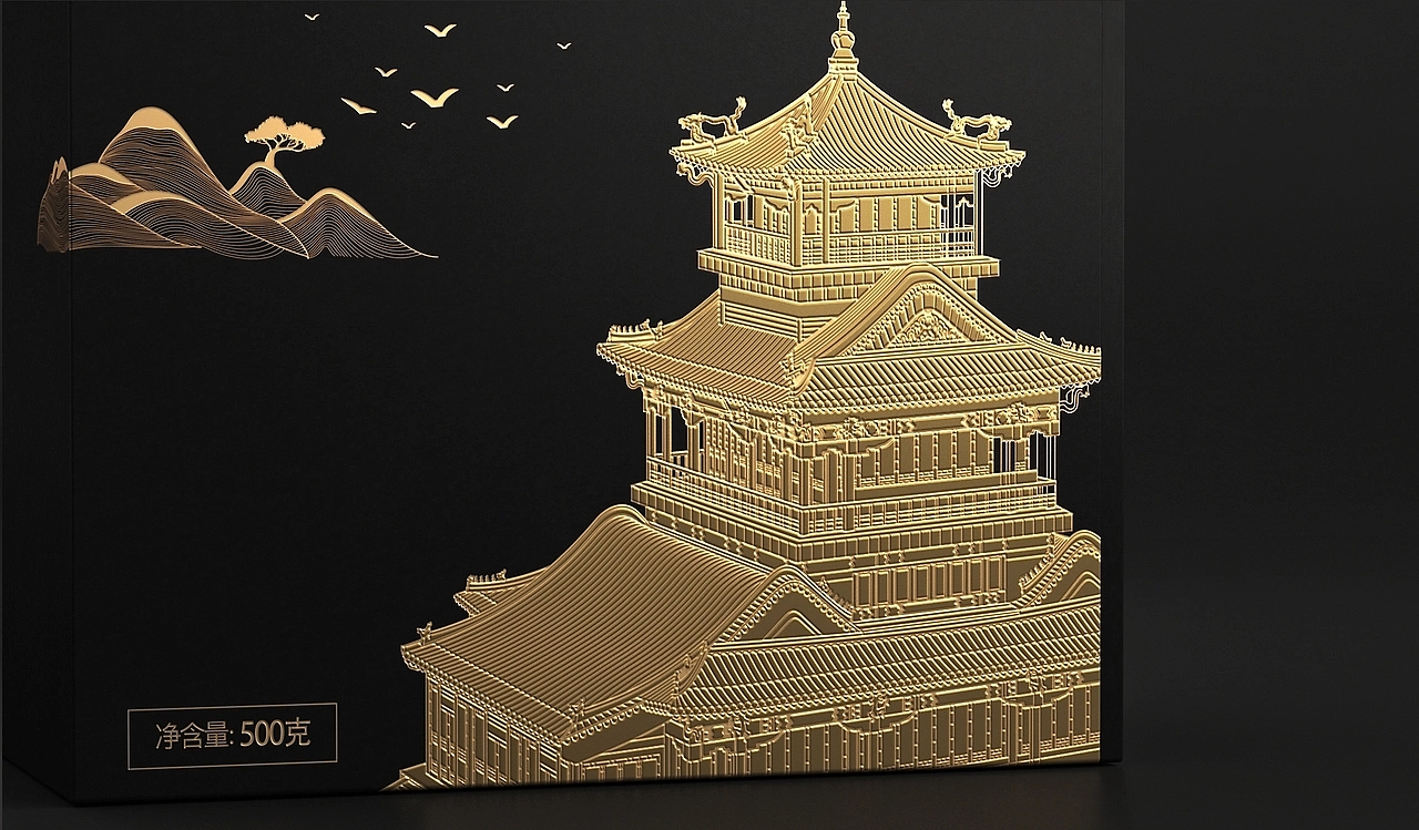 Forbidden City Food Packaging Design，Wild flowers honey gift box design，Honey Water Packaging Design，