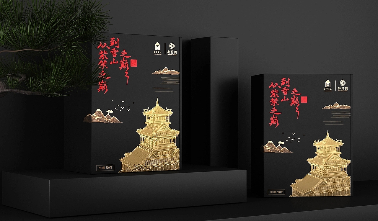 Forbidden City Food Packaging Design，Wild flowers honey gift box design，Honey Water Packaging Design，