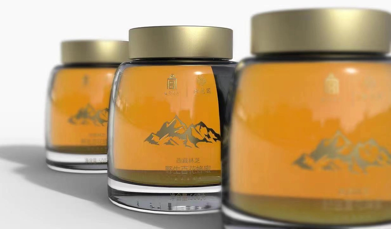Forbidden City Food Packaging Design，Wild flowers honey gift box design，Honey Water Packaging Design，