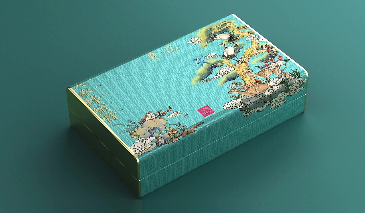 Forbidden City Food Packaging Design，Wild flowers honey gift box design，Honey Water Packaging Design，