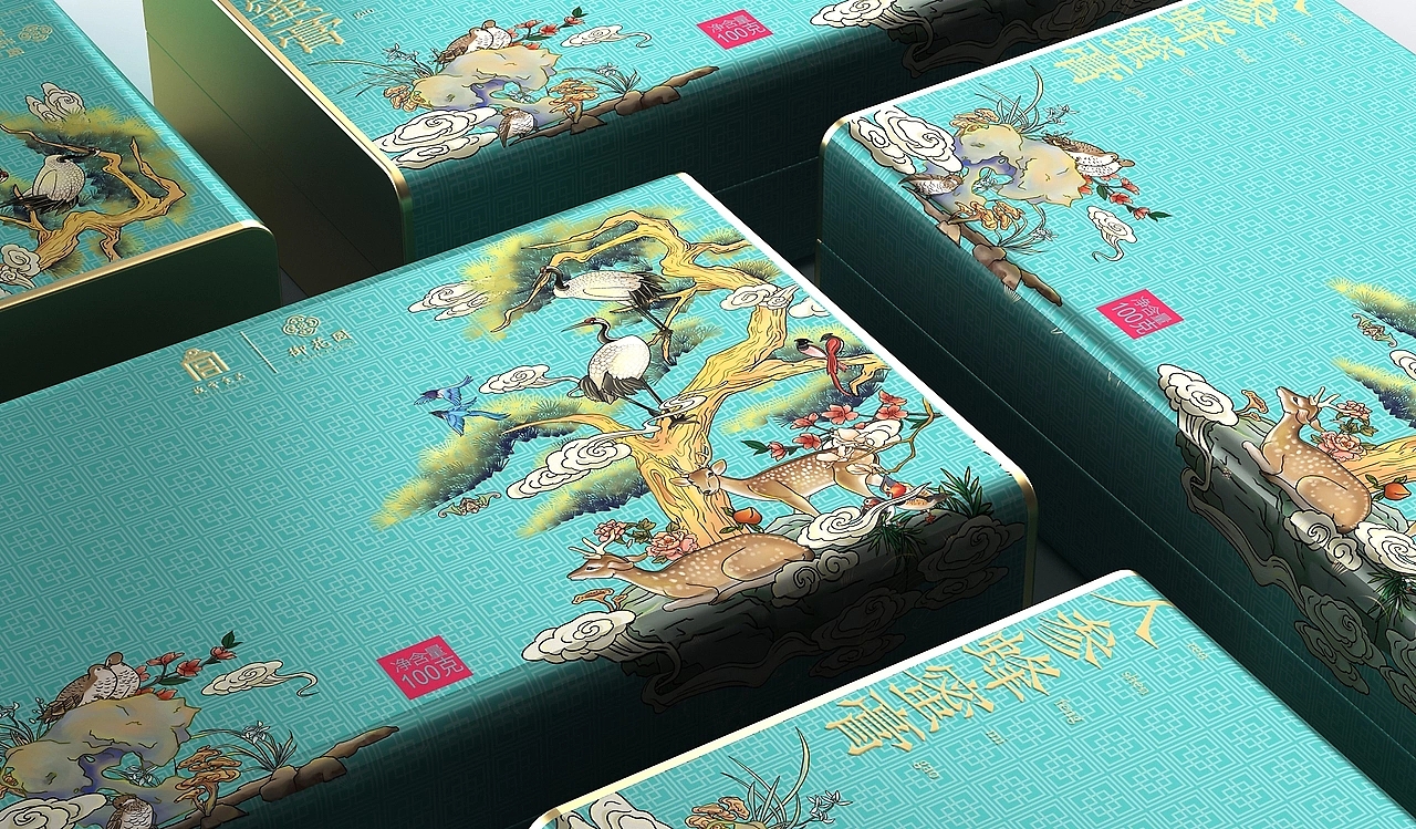 Forbidden City Food Packaging Design，Wild flowers honey gift box design，Honey Water Packaging Design，