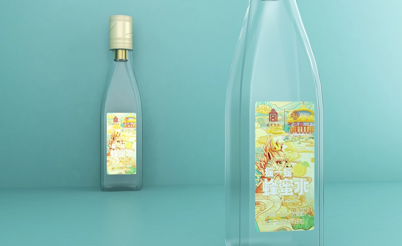 Forbidden City Food Packaging Design，Wild flowers honey gift box design，Honey Water Packaging Design，