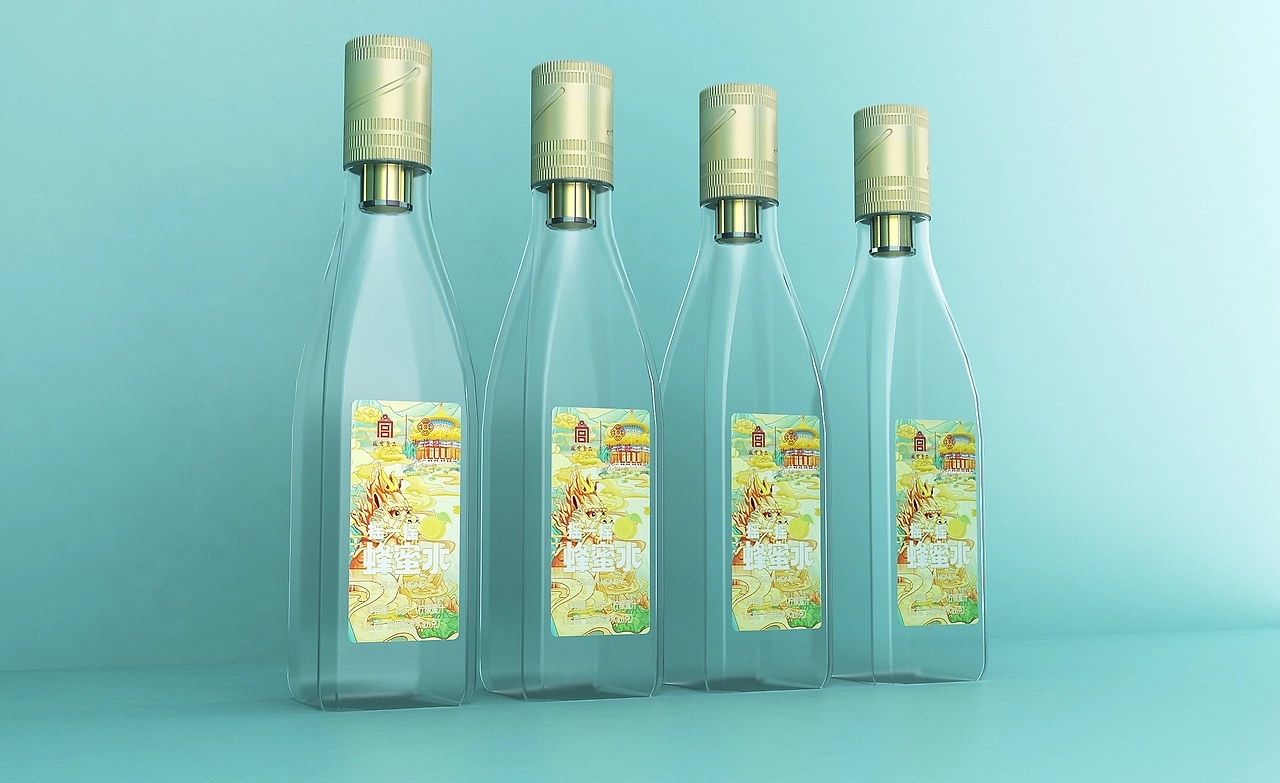 Forbidden City Food Packaging Design，Wild flowers honey gift box design，Honey Water Packaging Design，
