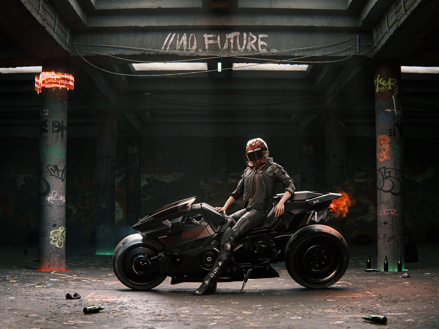 kusanagi，motorcycle，cross-country，CYBERPUNK，Yaiba Kusanagi，kusanagi，motorcycle，cross-country，CYBERPUNK，