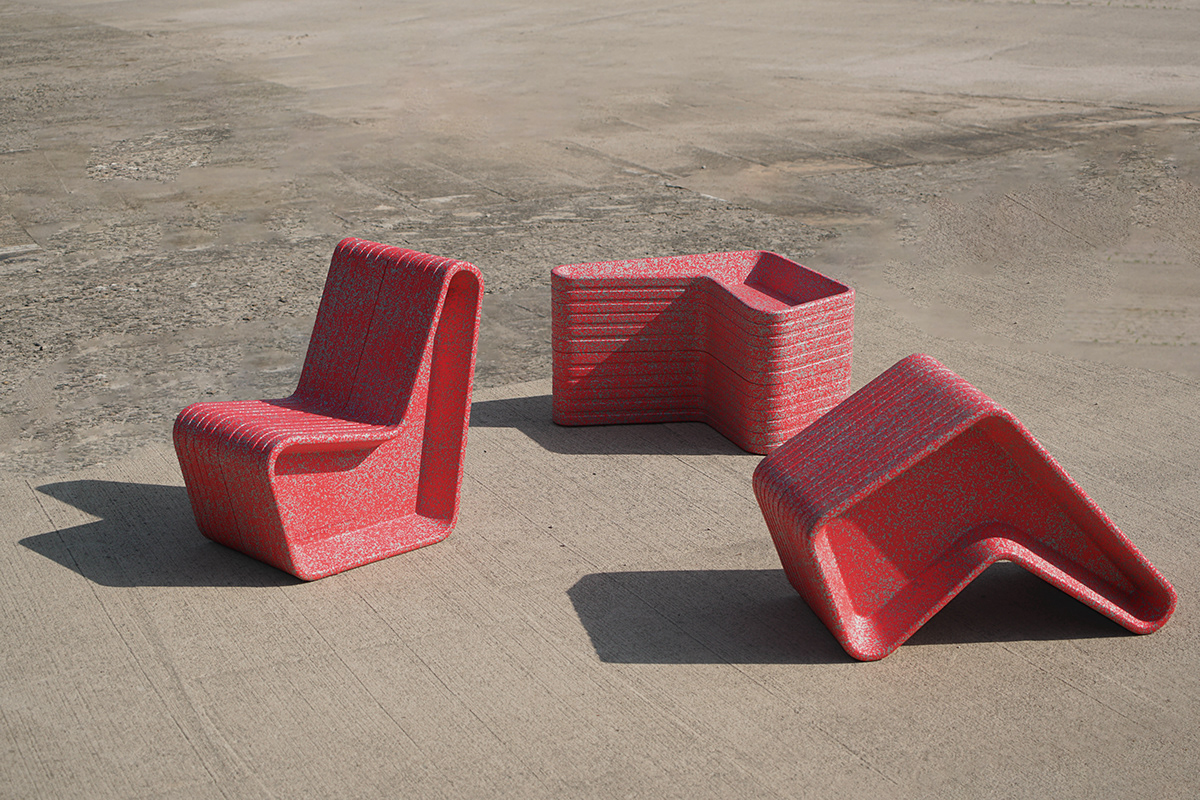 Form&Foam，EPP material，Recyclable，Public seat，Environmental protection materials，