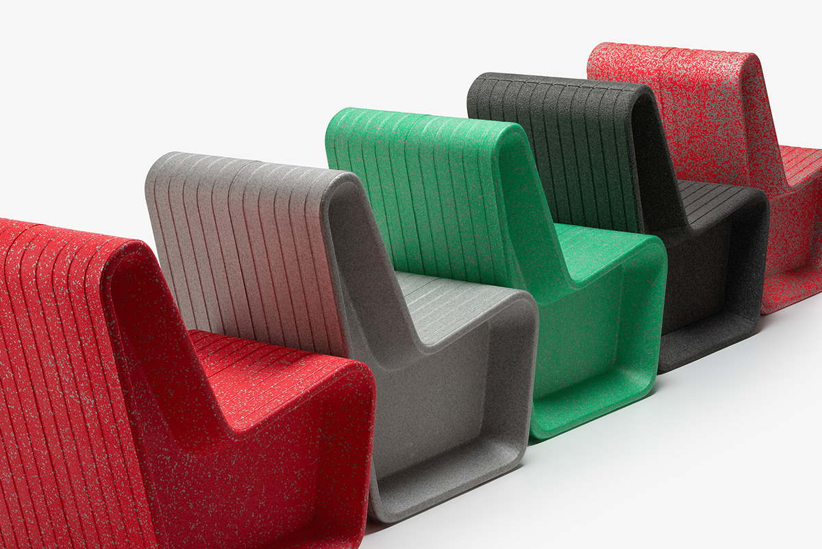 Form&Foam，EPP material，Recyclable，Public seat，Environmental protection materials，