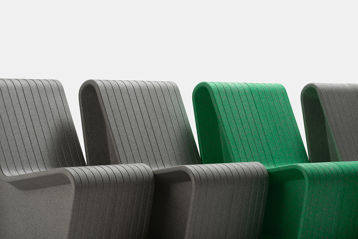 Form&Foam，EPP material，Recyclable，Public seat，Environmental protection materials，
