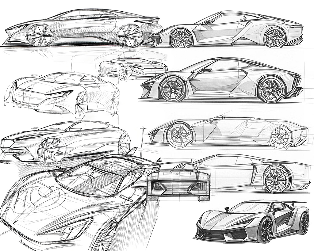 automobile，concept，Sports car，Metal，cmf，