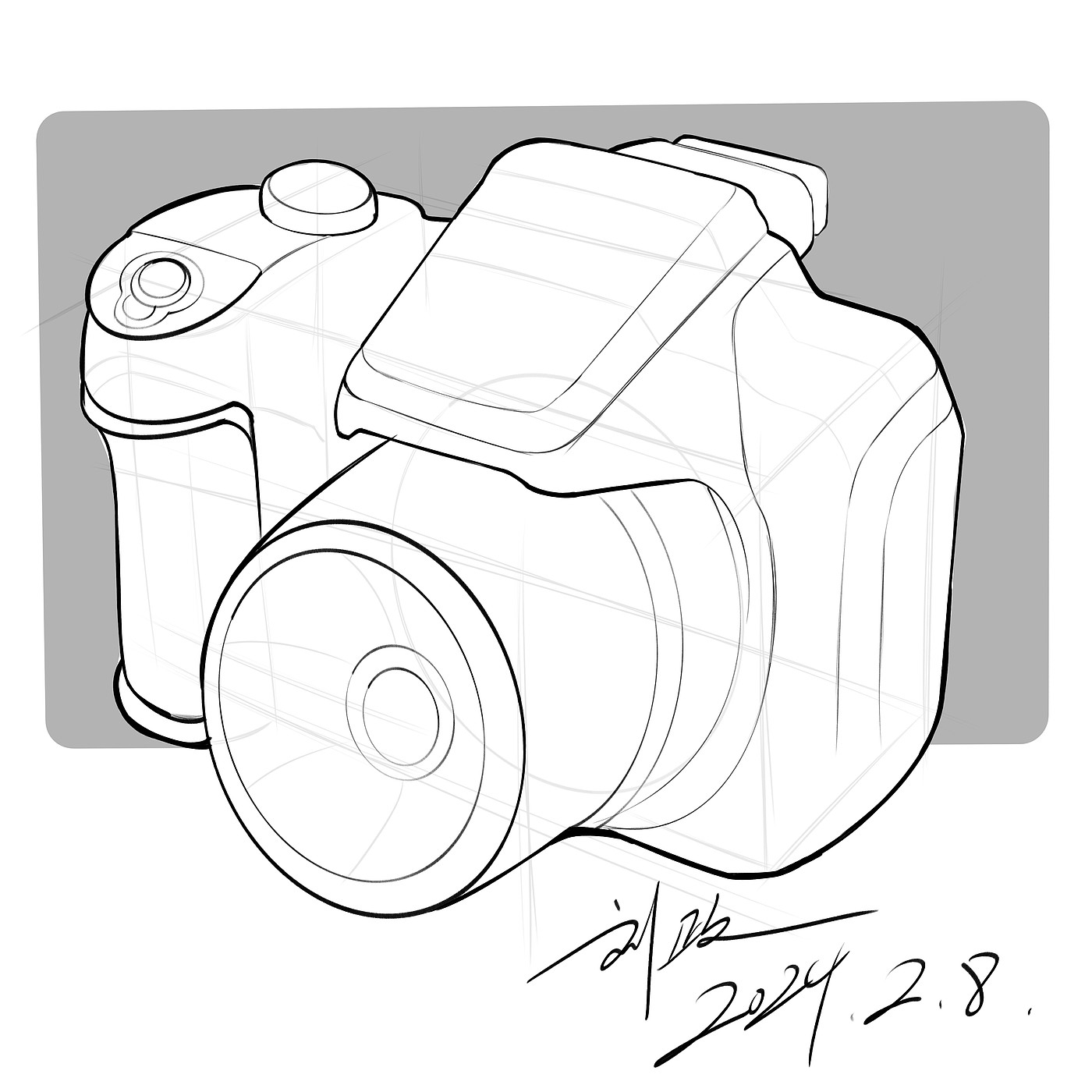 industrial design，product design，Appearance design，Design sketch，Industrial design sketch，Camera hand-painted，Camera design，