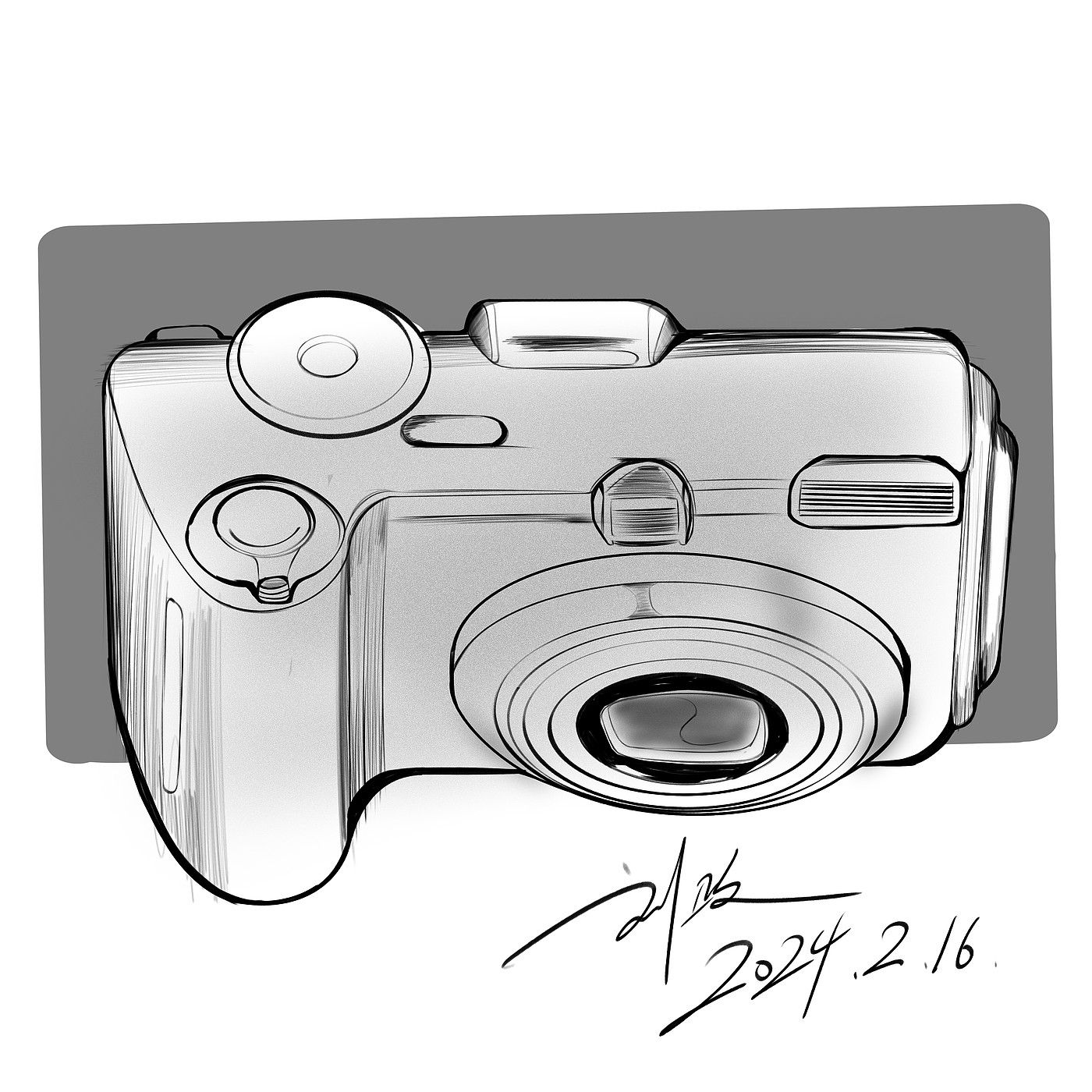 industrial design，product design，Appearance design，Design sketch，Industrial design sketch，Camera hand-painted，Camera design，