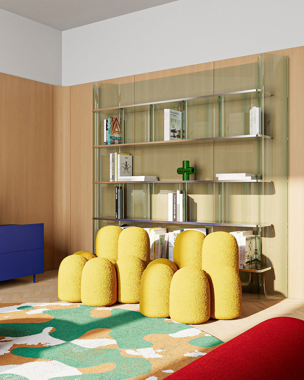 Minimalism，Color vitality，trencadís，Kitchen island，