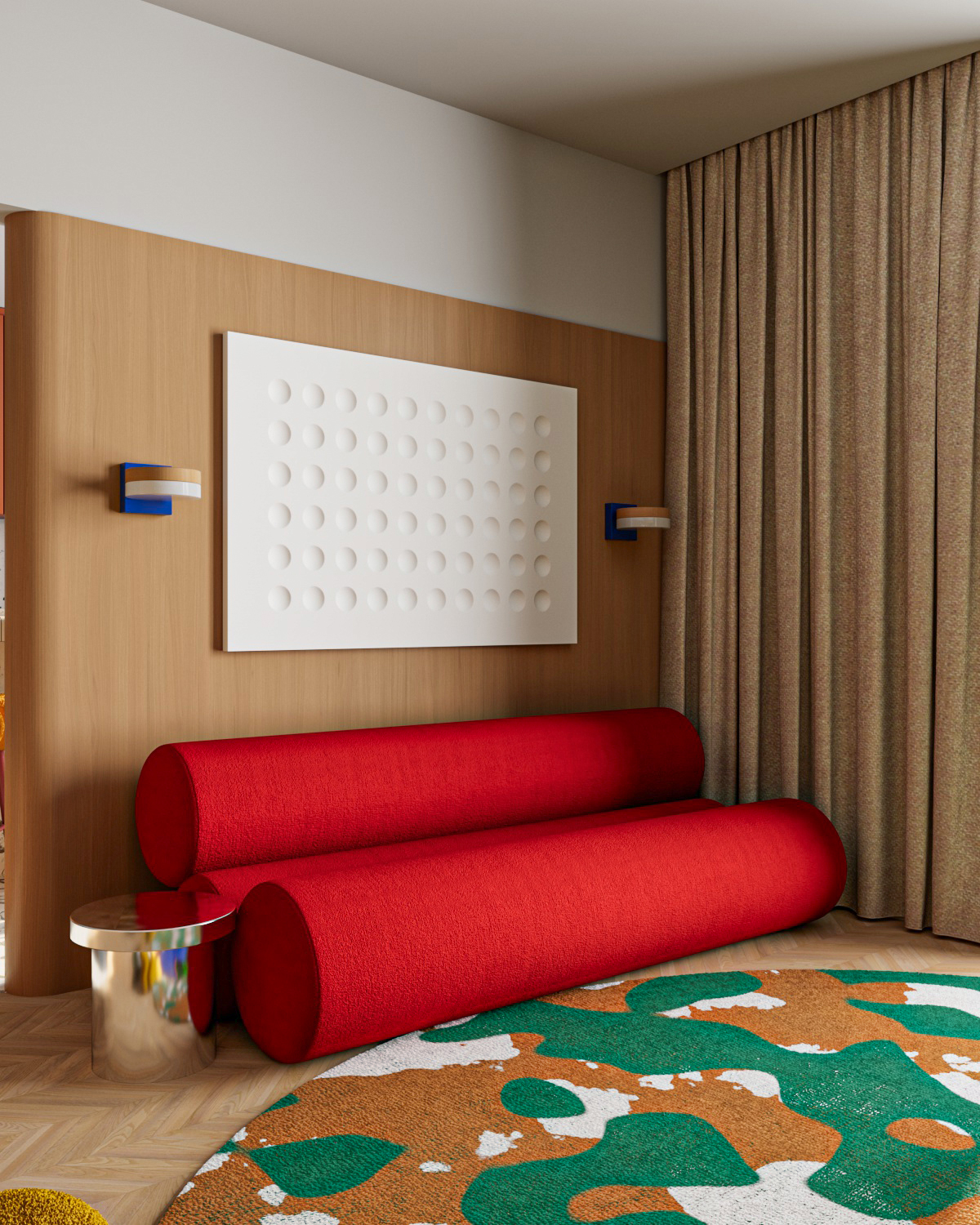 Minimalism，Color vitality，trencadís，Kitchen island，