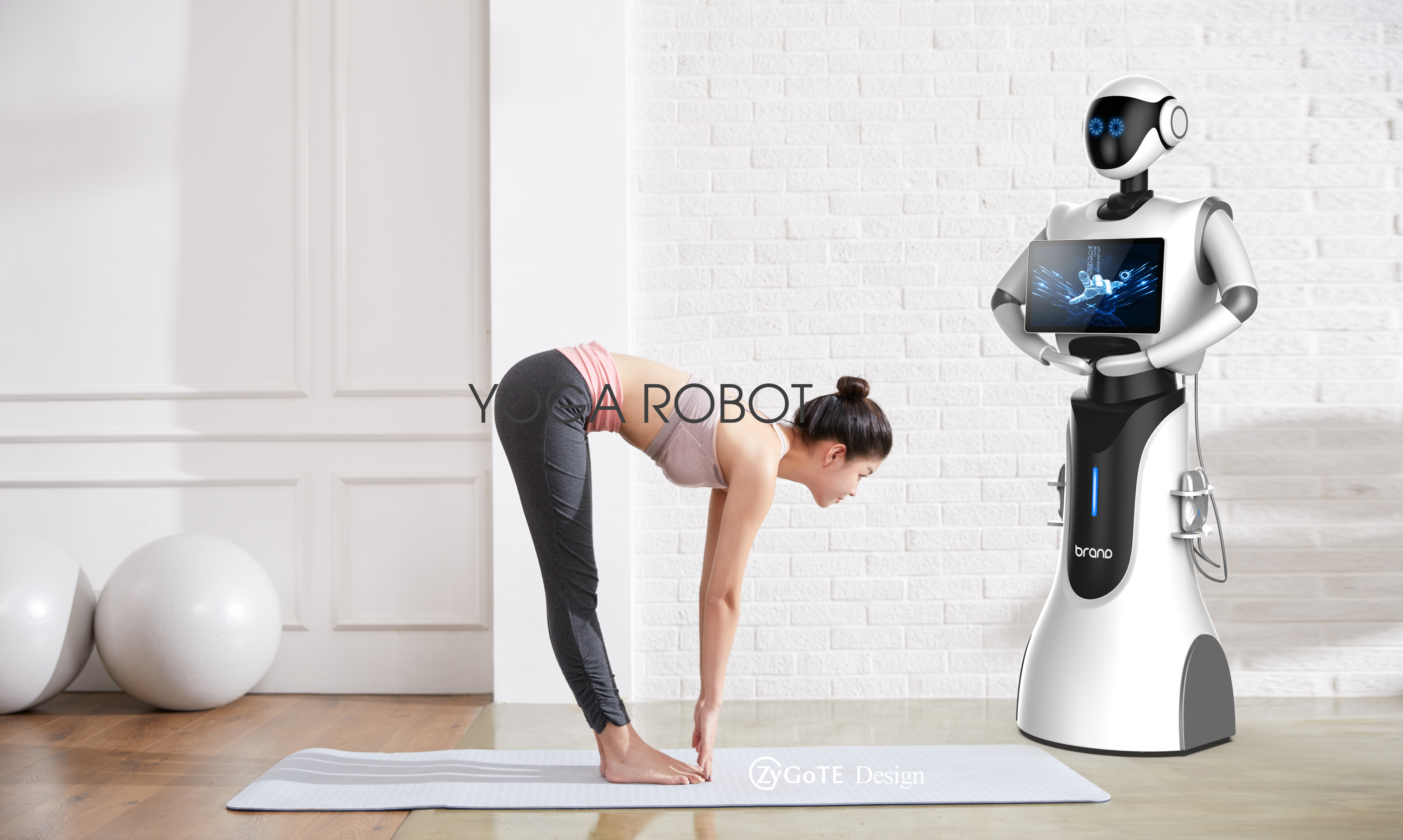 AI robot, yoga robot, interactive robot,，