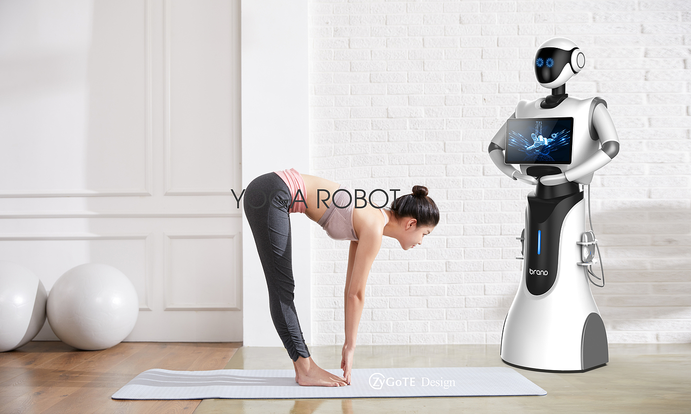 AI robot, yoga robot, interactive robot,，