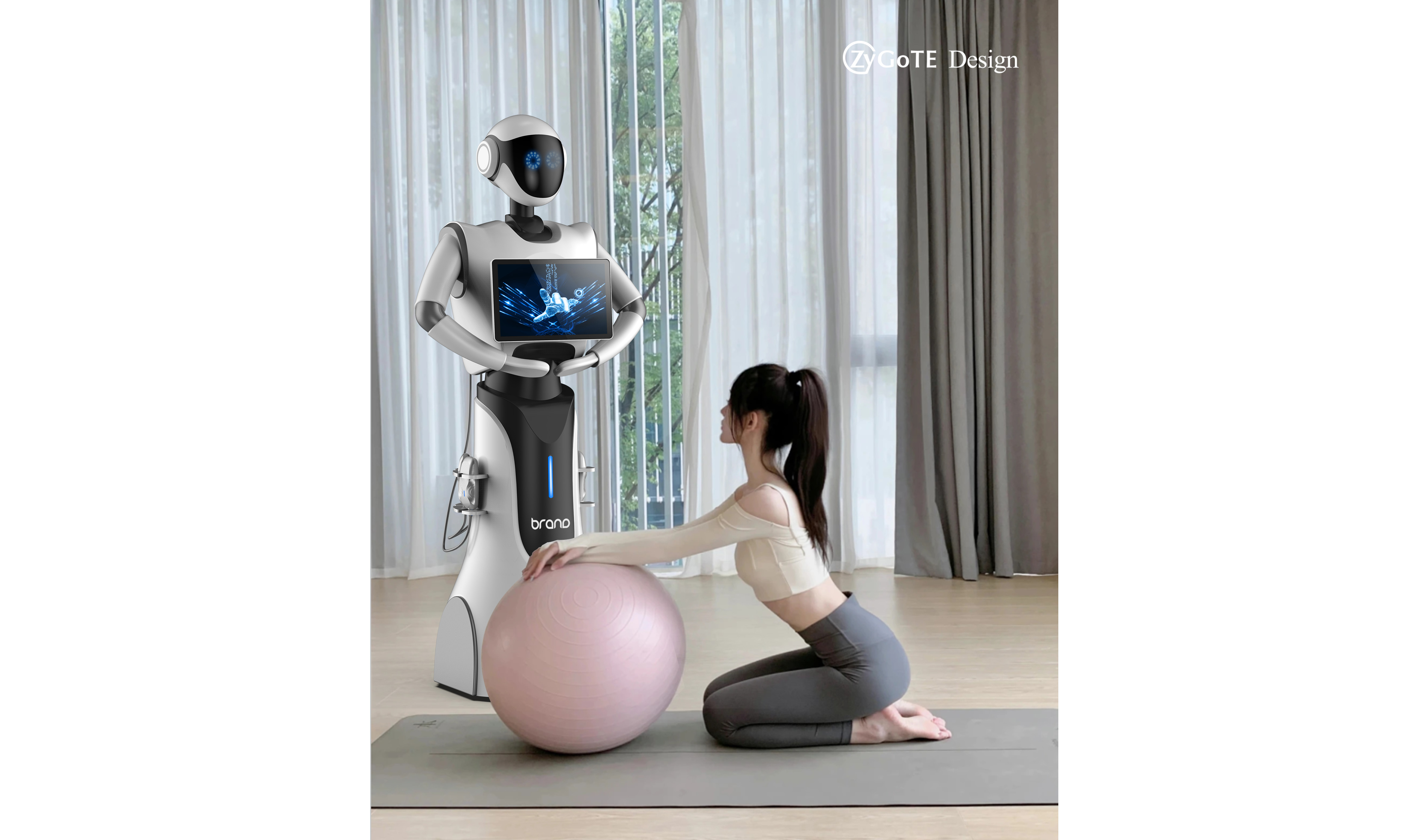 AI robot, yoga robot, interactive robot,，