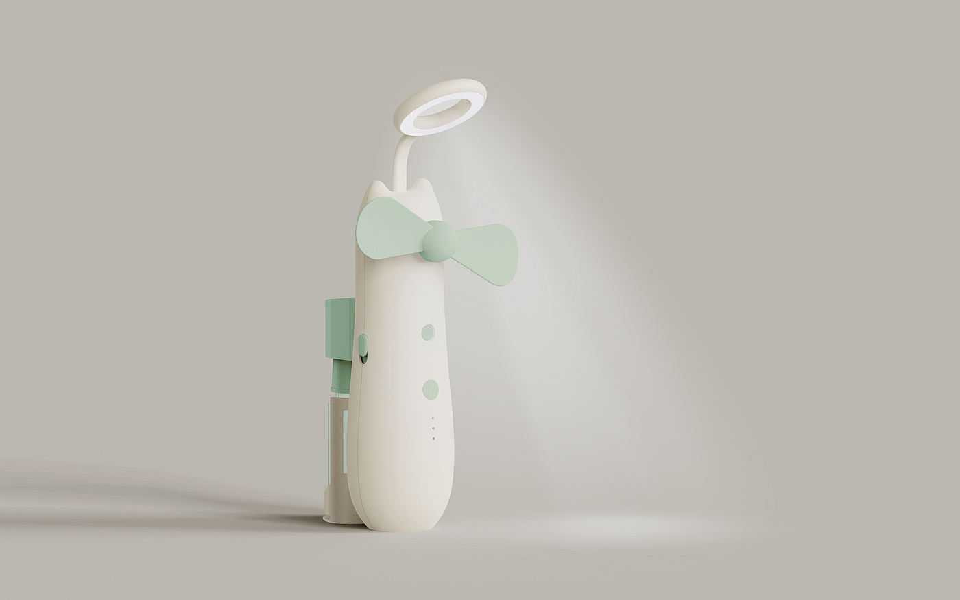 Fan，Sprayer，lamp，Cartoon，Appearance design，