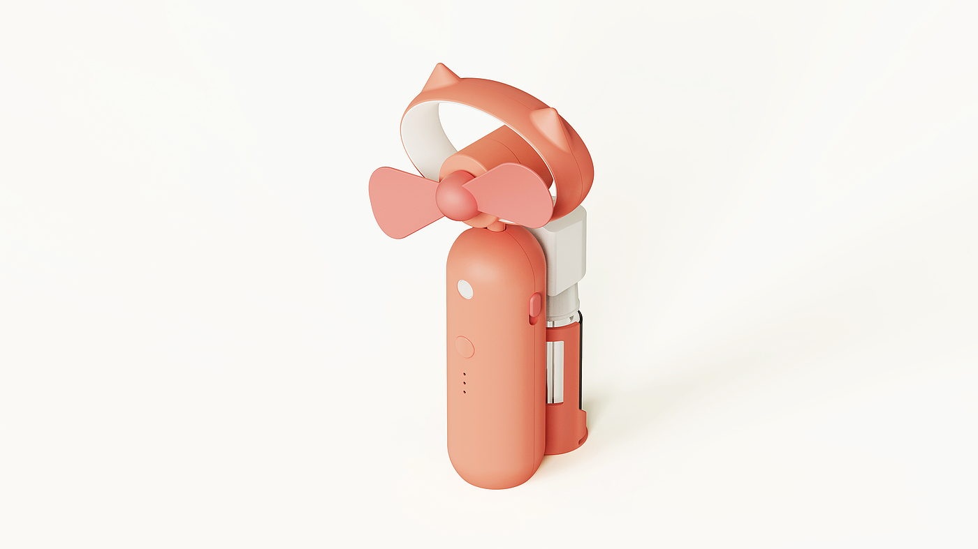 Fan，Sprayer，lamp，Cartoon，Appearance design，