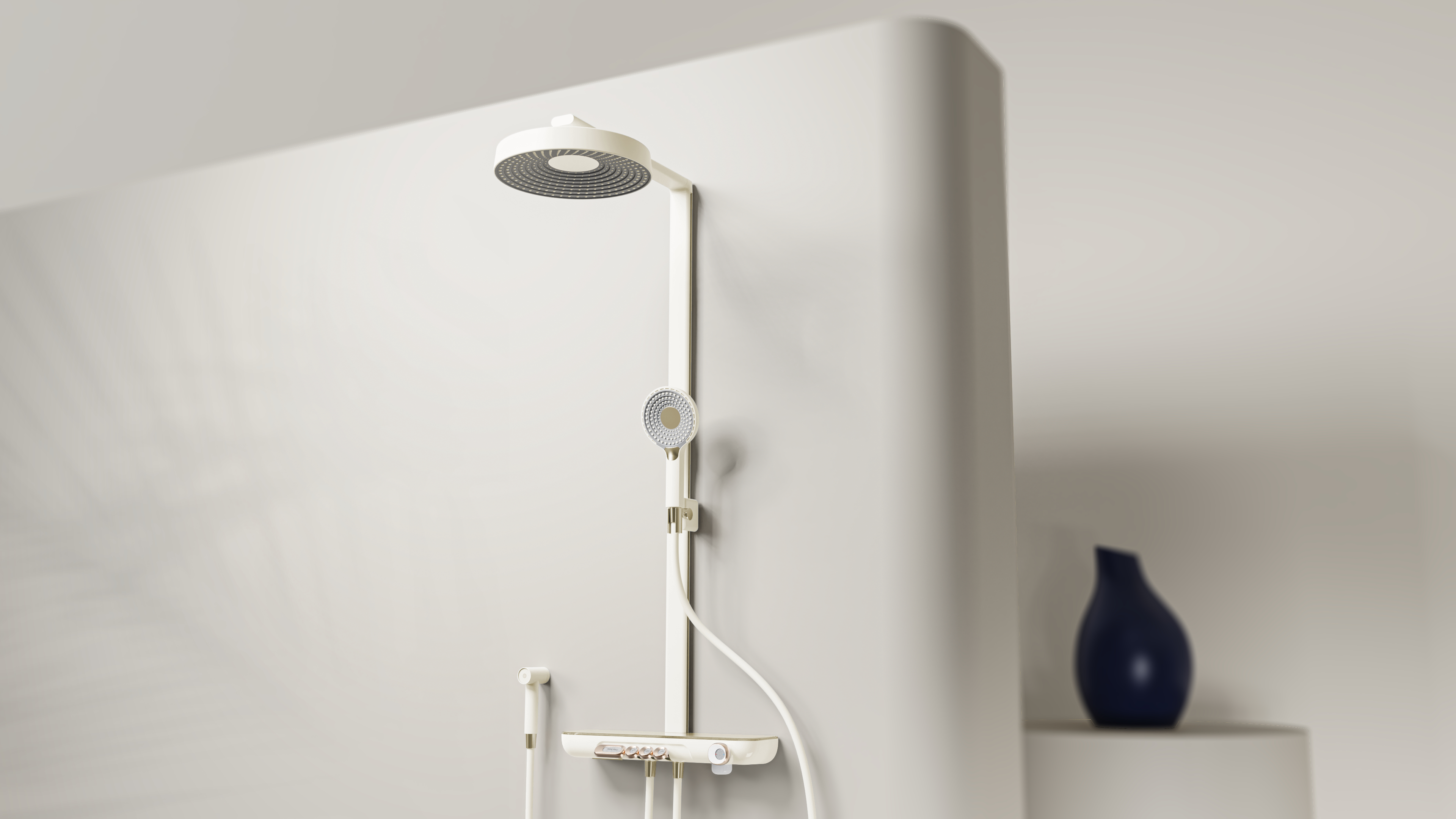 #Shower shower，# Bathroom Design，#Product design，# Design without borders，# Big shower，# interesting design，# Retro elements，# Retro Design，