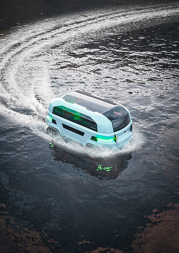 CROSSER V2，amphibious design，coastal traffic，Intelligent Transportation ，