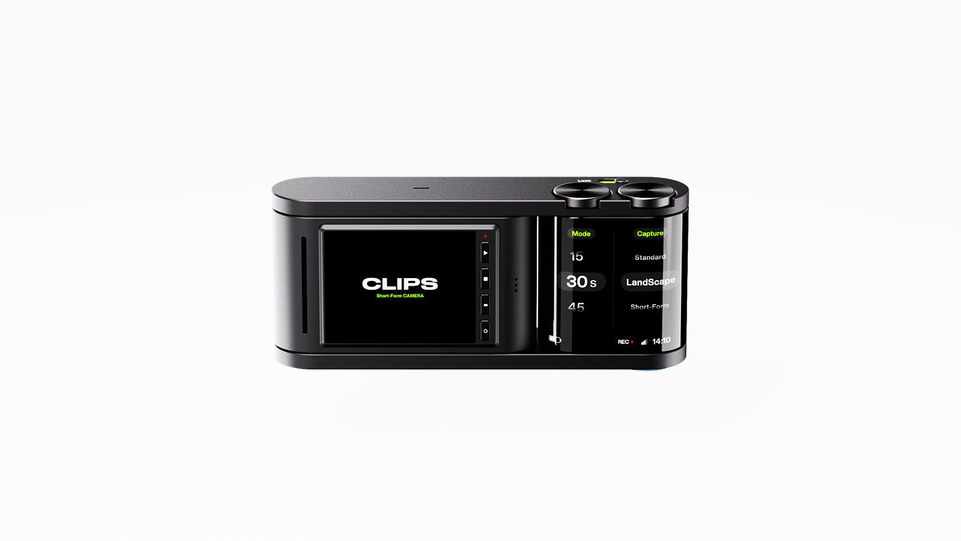 Rotating display，Portable camera，Steady shooting，Camera CLIPS，Portability，